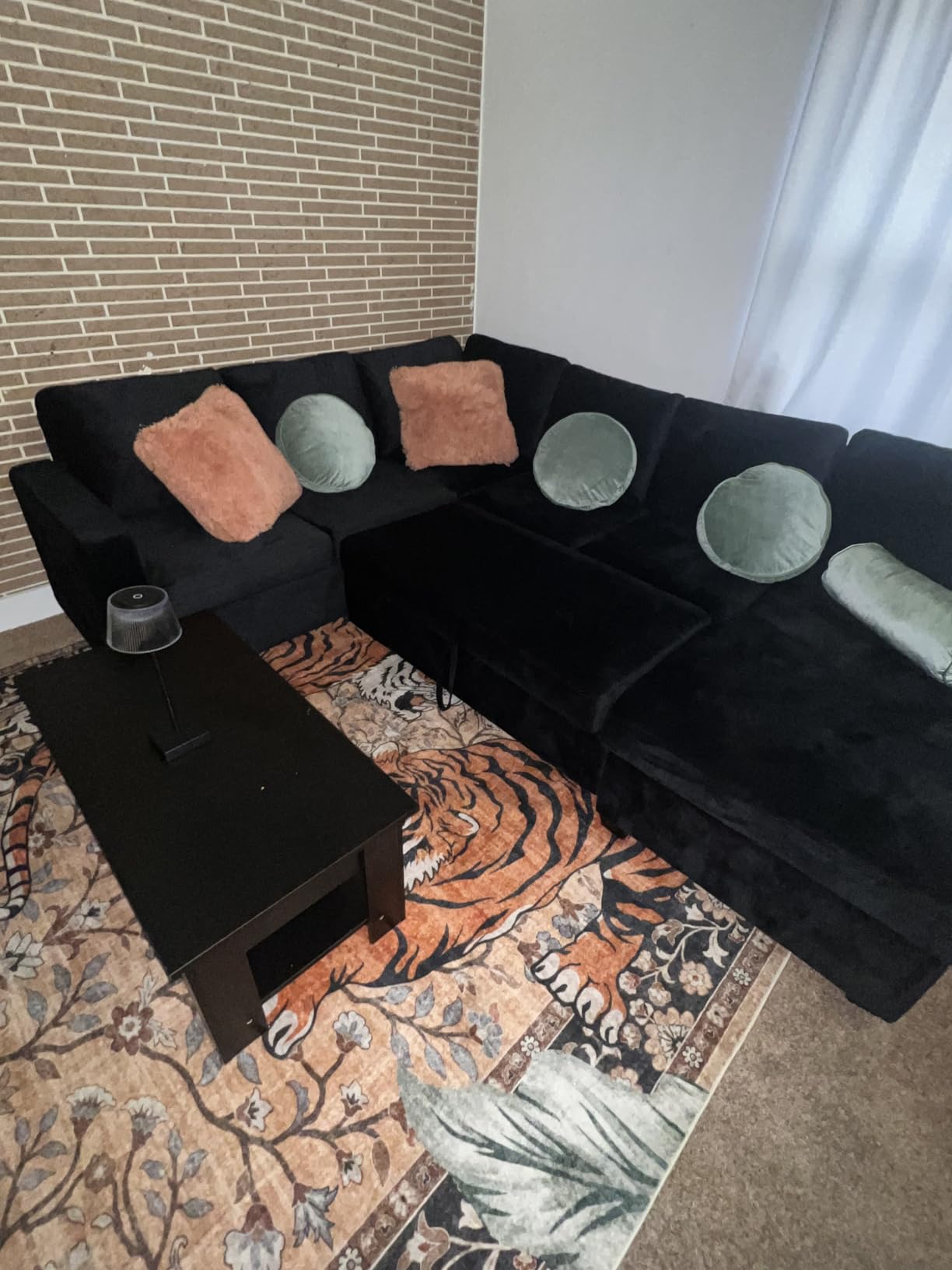 HONBAY Sleeper Sectional Couch with Pull-Out Bed Sectional Sleeper Sofa Pull Out Bed with Storage Chaise, 6 Seaters Couch for Living Room, Faux Leather Brown Customer Review HONBAY Sleeper Sectional Couch with Pull-Out Bed Sectional Sleeper Sofa Pull Out Bed with Storage Chaise, 6 Seaters Couch for Living Room, Faux Leather Brown - Customer Photo 1