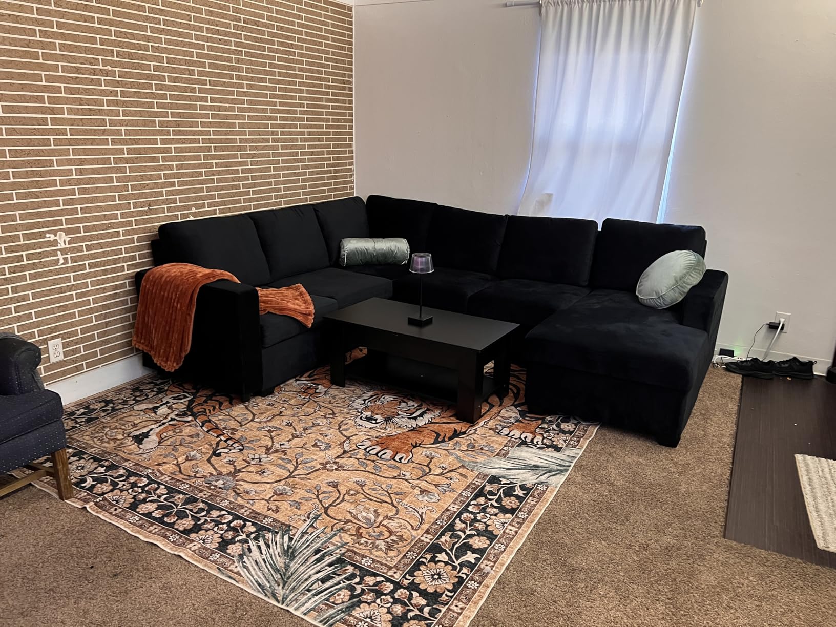 HONBAY Sleeper Sectional Couch with Pull-Out Bed Sectional Sleeper Sofa Pull Out Bed with Storage Chaise, 6 Seaters Couch for Living Room, Faux Leather Brown Customer Review HONBAY Sleeper Sectional Couch with Pull-Out Bed Sectional Sleeper Sofa Pull Out Bed with Storage Chaise, 6 Seaters Couch for Living Room, Faux Leather Brown - Customer Photo 2