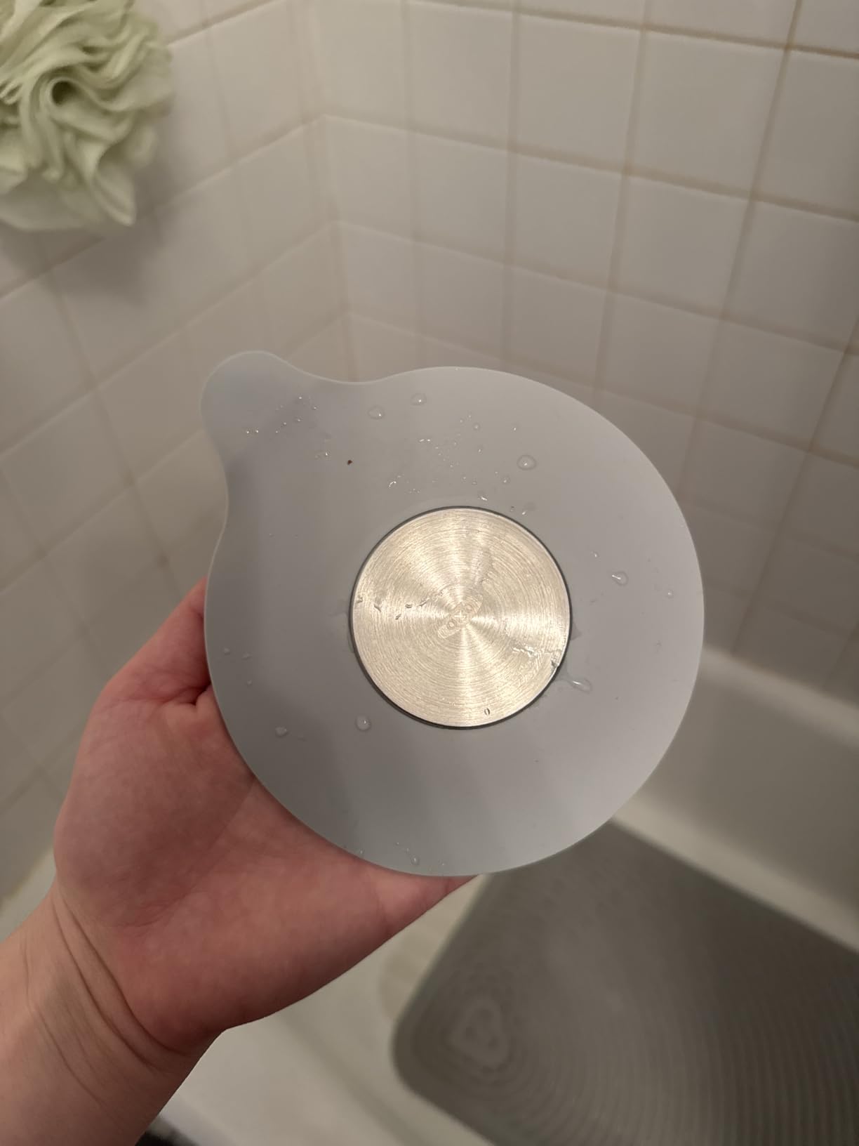 OXO Good Grips Silicone/Stainless Steel Tub Stopper, Grey customer photo 2