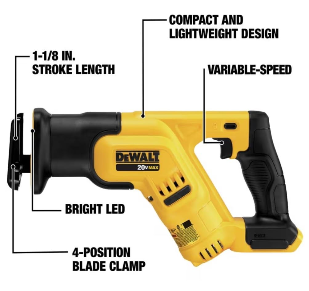 DEWALT 20V MAX Reciprocating Saw, 3,000 Strokes Per Minute, Variable Speed Trigger Cordless Saw, Tool Only (DCS380B) Customer Review DEWALT 20V MAX Reciprocating Saw, 3,000 Strokes Per Minute, Variable Speed Trigger Cordless Saw, Tool Only (DCS380B) - Customer Photo 2