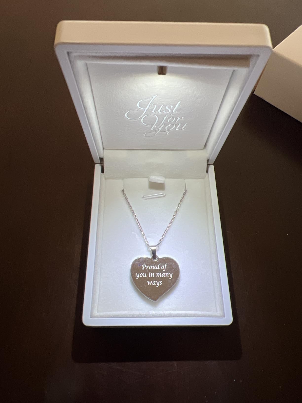Personalized Silver Teardrop Heart Necklace – Custom Engraved Heart Pendant - Gift For Her | Free Engraving - Ships from USA Customer Review Personalized Silver Teardrop Heart Necklace – Custom Engraved Heart Pendant - Gift For Her | Free Engraving - Ships from USA - Customer Photo 2