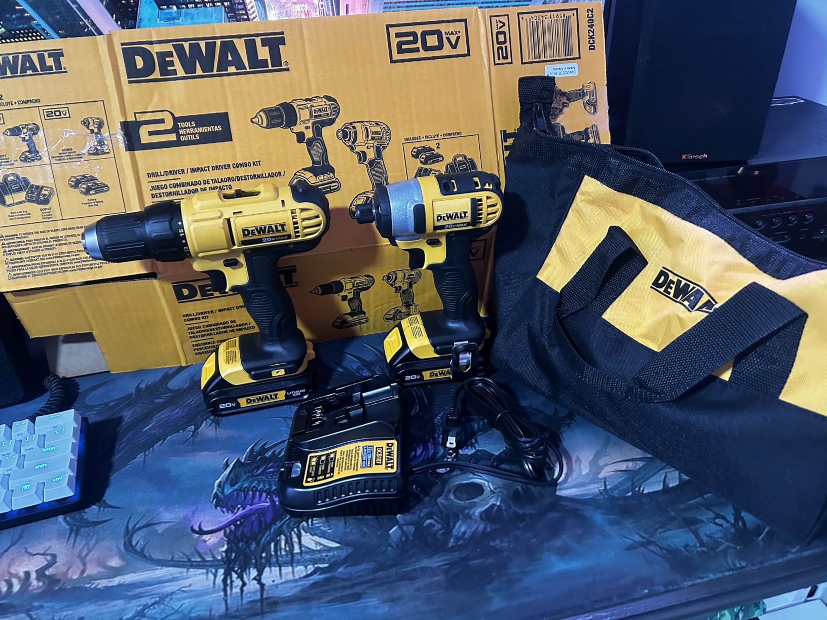DEWALT 20V MAX Cordless Drill and Impact Driver Power Tool Combo Kit with 2 Batteries, Charger and Bag (DCK240C2) customer photo 1