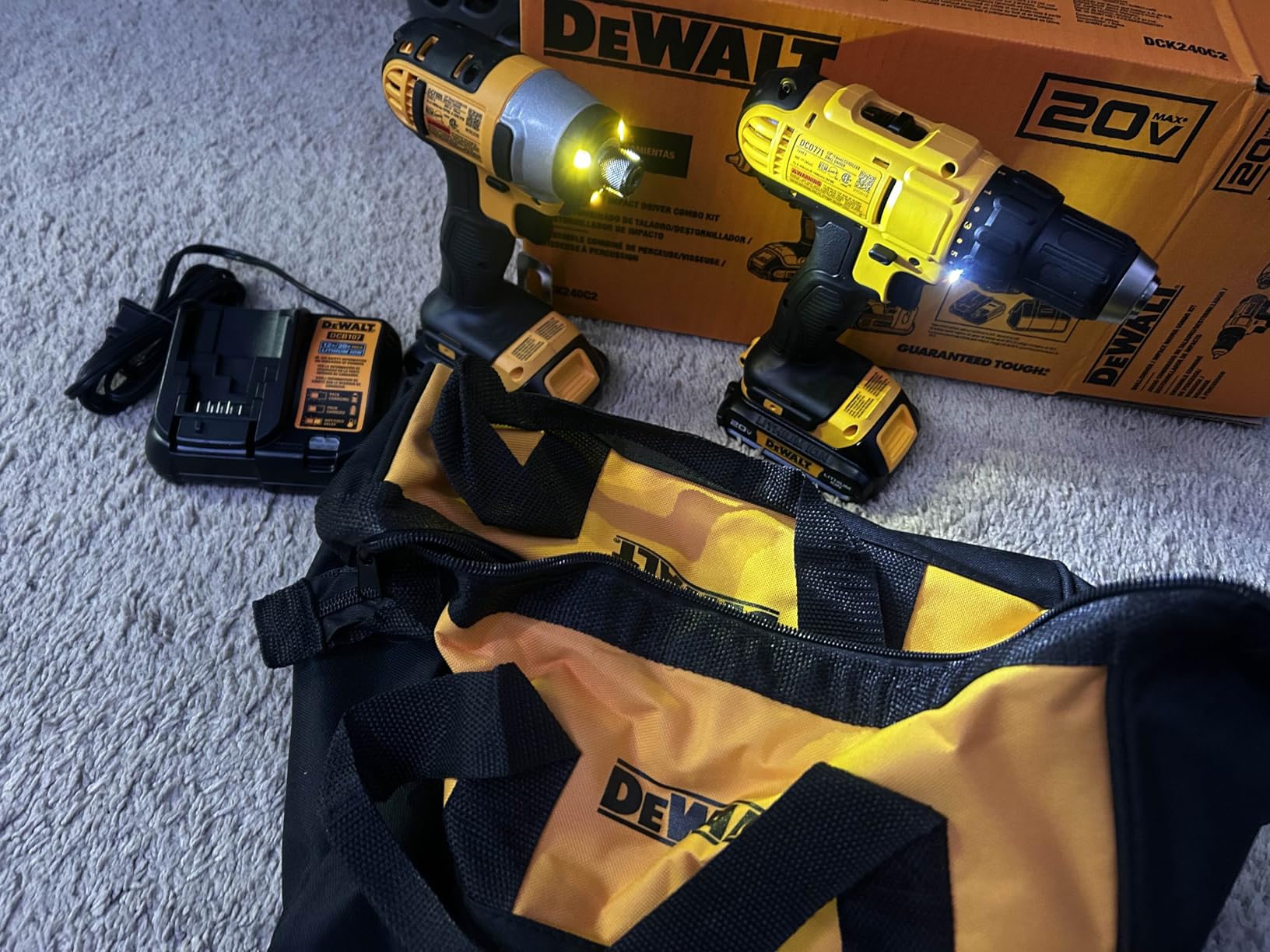 DEWALT 20V MAX Cordless Drill and Impact Driver, Power Tool Combo Kit , Includes 2 Batteries, Charger and Bag (DCK240C2) Customer Review DEWALT 20V MAX Cordless Drill and Impact Driver, Power Tool Combo Kit , Includes 2 Batteries, Charger and Bag (DCK240C2) - Customer Photo 3