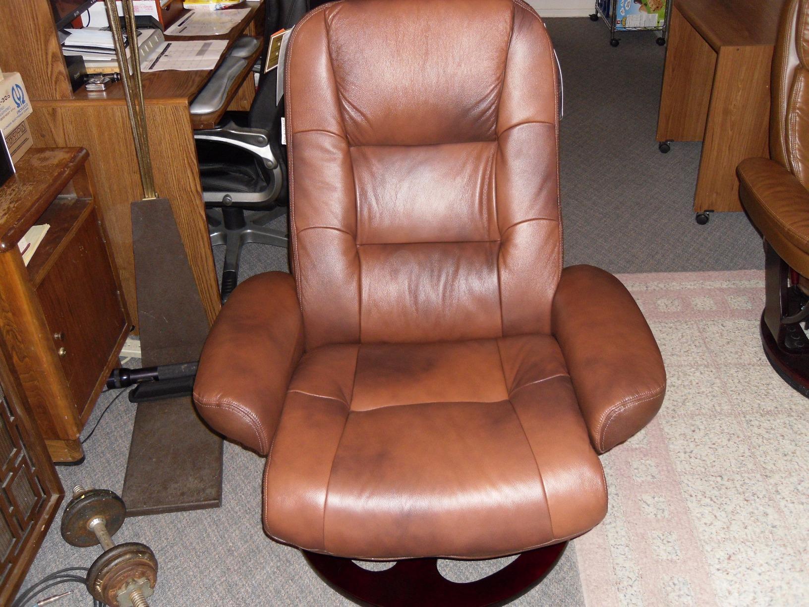 Jacque II Leather Recliner & Ottoman - Whiskey customer photo 2