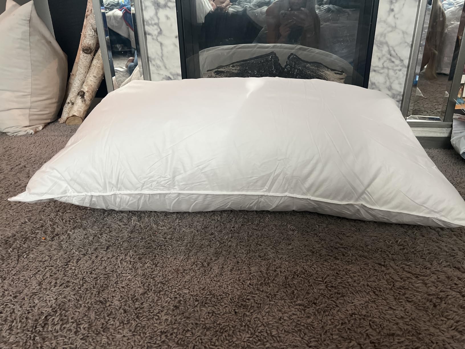 puredown Goose Feathers and Down White Pillows with 100% Soft Cotton Cover, Bed Sleeping Hotel Collection Pillows Set of 2 King Size customer photo 2