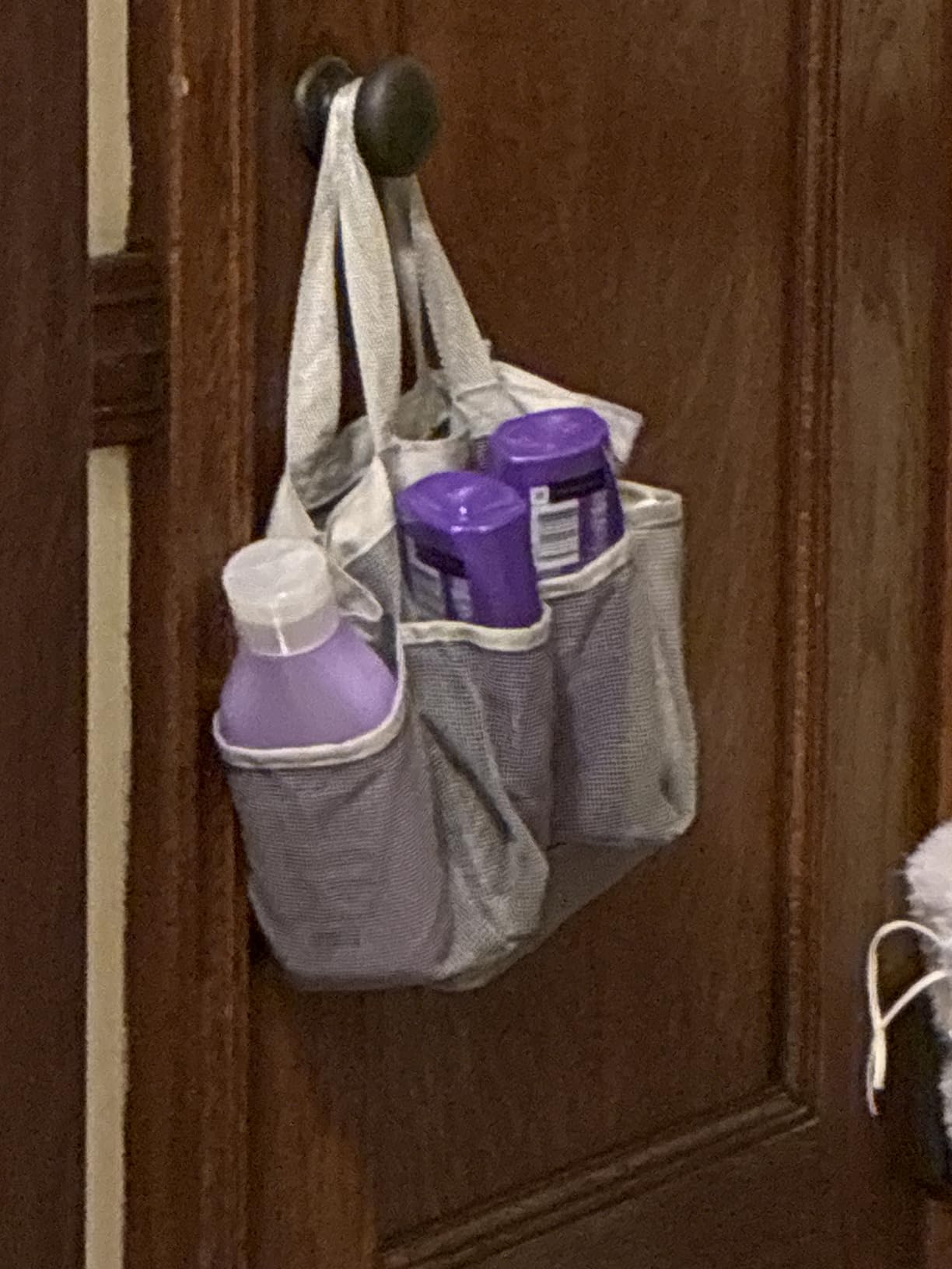 Handy Laundry Masirs Mesh Shower Caddy - 7 Pocket Portable Bathroom Organizer Tote for Travel, Gym & Dorm - Collapsible Small Shower Caddy Bag to Hold Toiletries & Essentials (Gray) customer photo 1