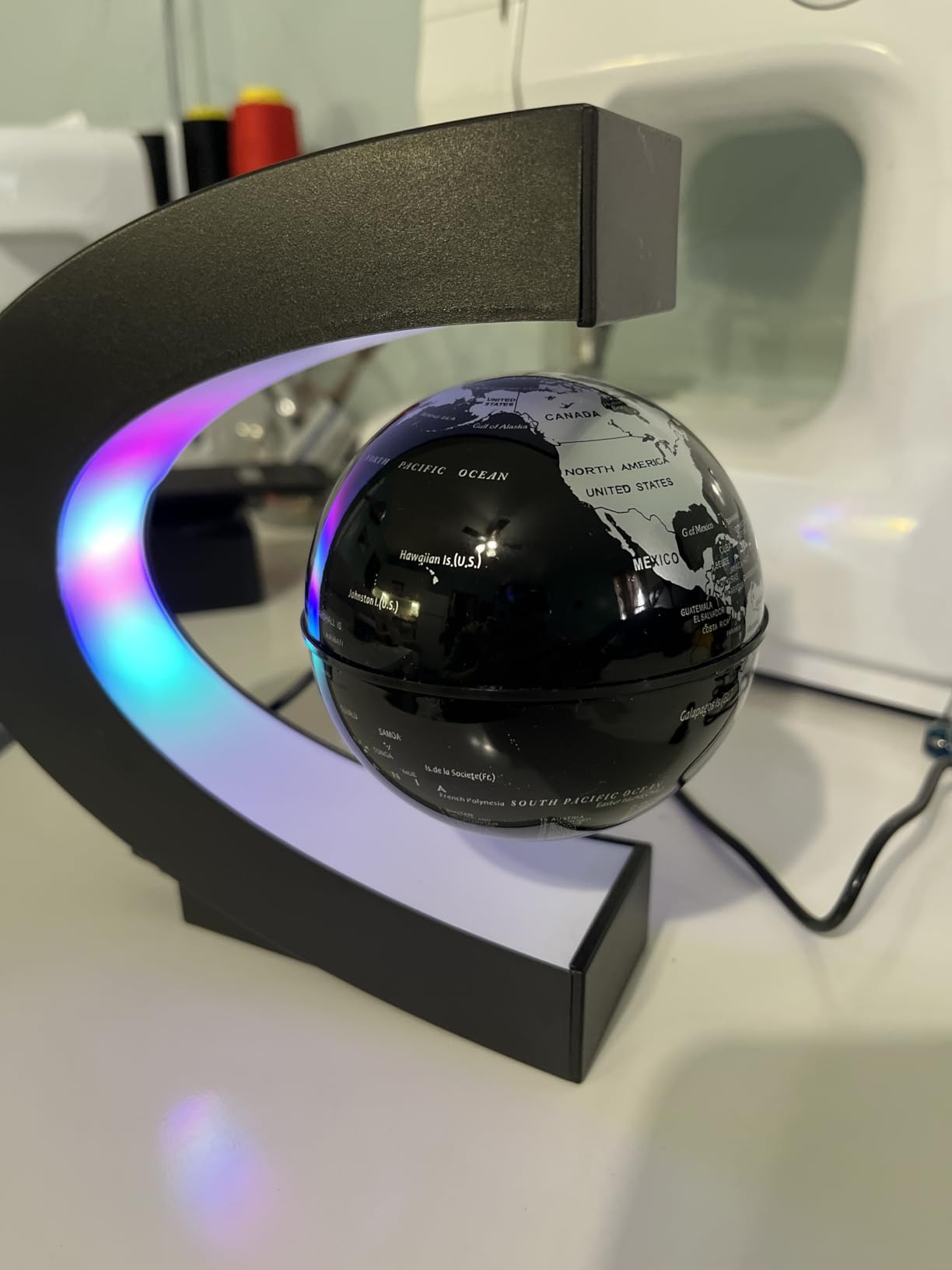 Magnetic Levitating Globe with LED Light, Cool Tech Gift for Men Father Boys and Girls , Birthday Gifts for Kids, Floating Globes World Desk Gadget Decor in Office Home/Display Frame Stand - Customer Photo 1