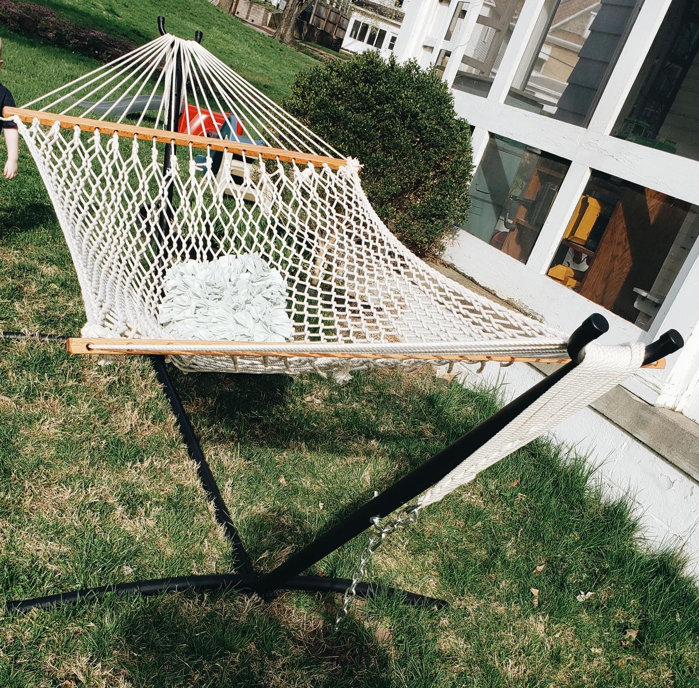 Hammock Stand Portable Heavy Duty Hammock Stand Portable Steel Stand Only for Outdoor Patio or Indoor with Carrying Case (No Hammock) customer photo 2