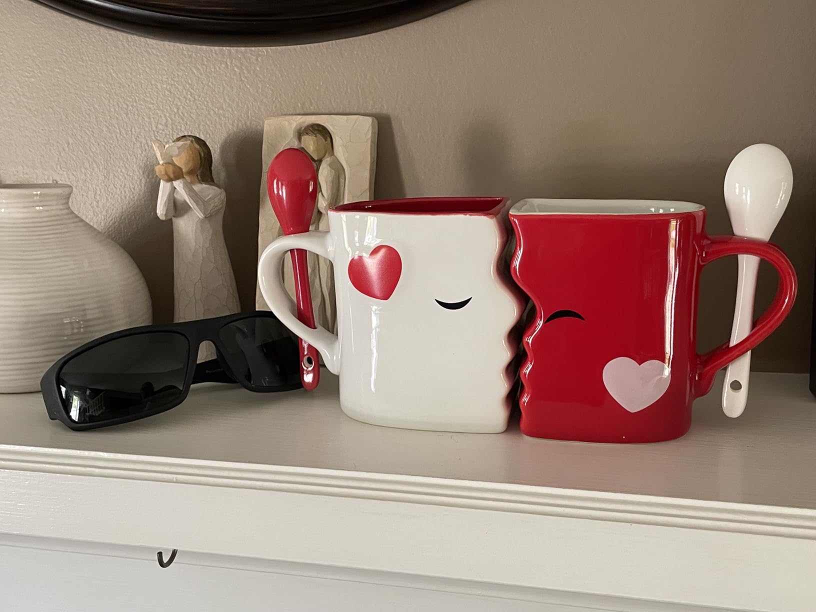 Blu Devil Kissing Mugs Set, Anniversary & Wedding Gifts, Exquisitely Crafted Two Large Cups & Spoons for Couples, For Him and Her on Valentines, Birthday, Engagement - Customer Photo 1