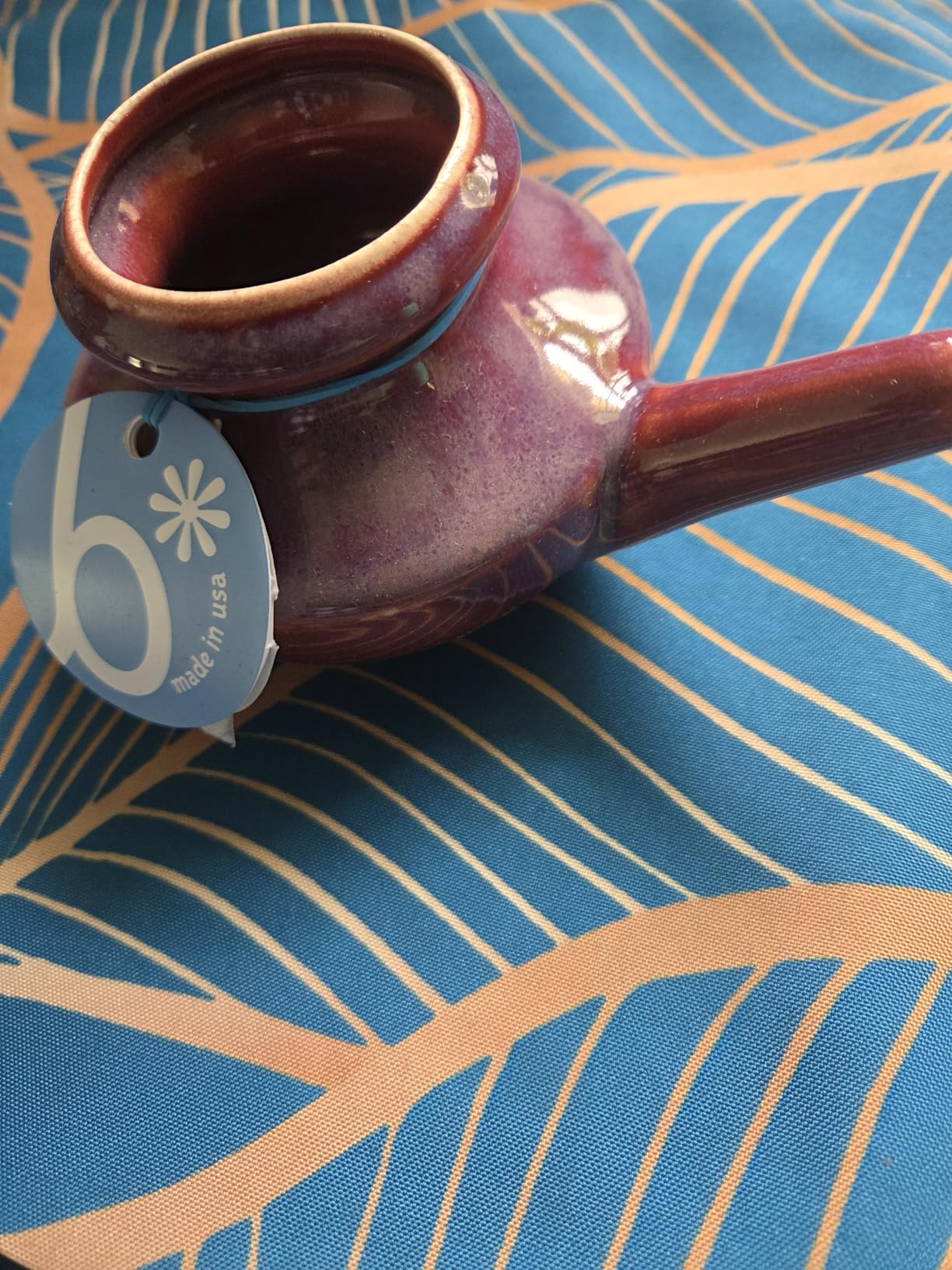 Baraka Handcrafted Ceramic Neti Pot - Nasal Rinse Tool for Home, Clears Nasal Passages, Hydrates Sinuses, Dishwasher Safe, Durable Food Grade Ceramic Glazes, Lightweight, Easy to Use - 10oz (Purple) customer photo 2