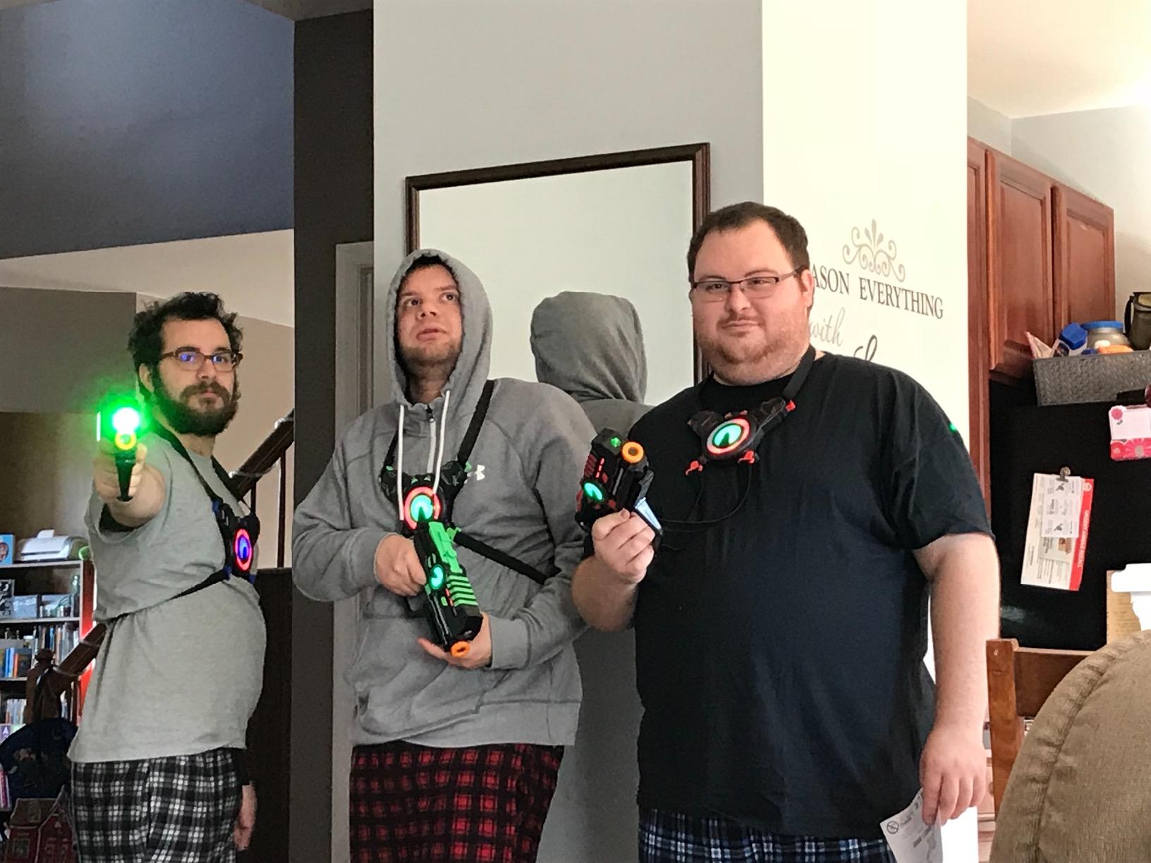 ArmoGear Set of 4 Laser Tag Guns with Vests - Laser Tag Set for Kids and Adults - Toy Guns with 150 ft Range, Night Vision, Invisibility Mode - Battery Operated - Multiplayer Outdoor Game for Ages 8+ customer photo 1