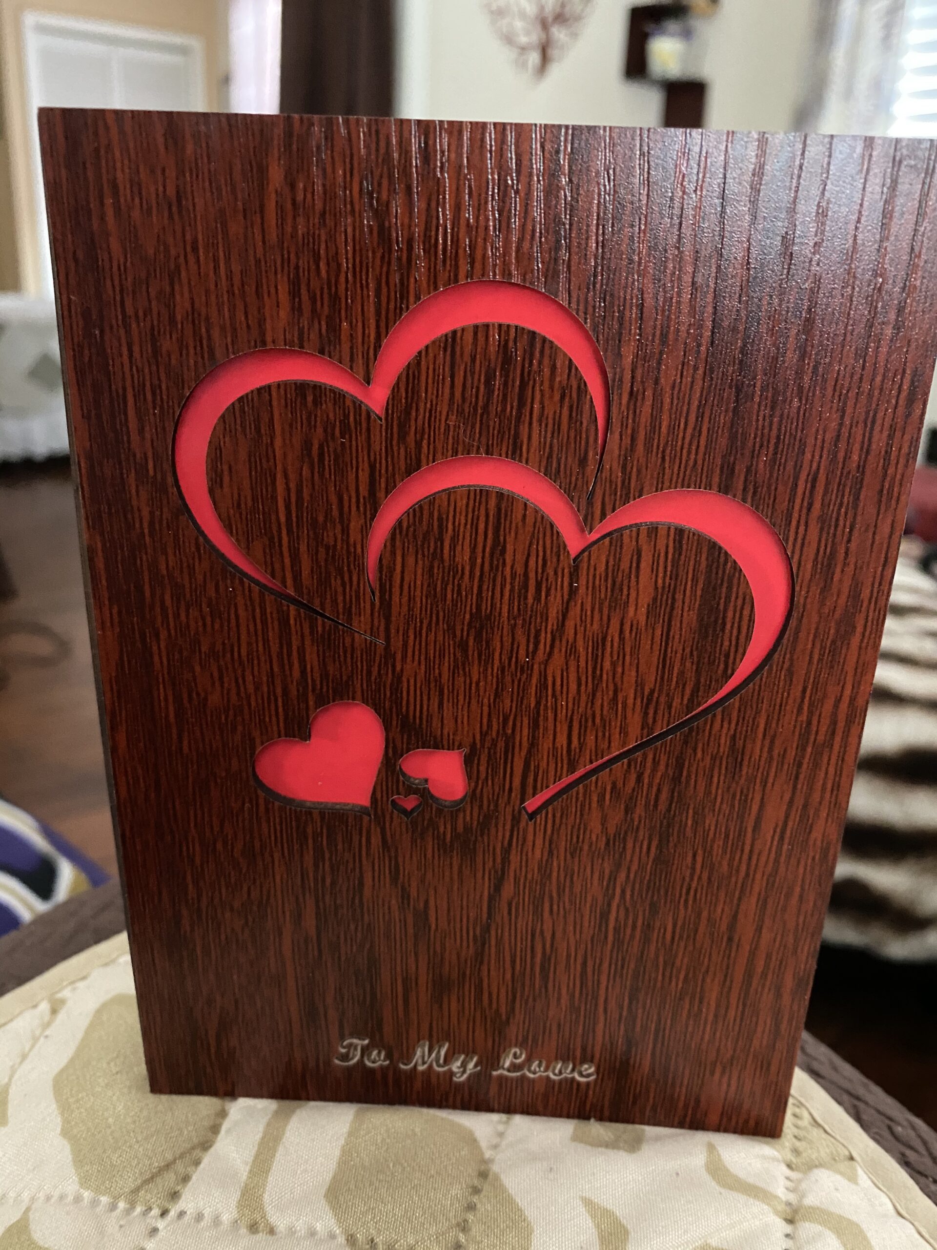 Creawoo Handmade Walnut Wood Love Greeting Card with Unique Gift Card Box The Best Valentine's Day, Anniversary Birthday Gift Idea Card for Her, Him, Wife, Husband Customer Review Creawoo Handmade Walnut Wood Love Greeting Card with Unique Gift Card Box The Best Valentine's Day, Anniversary Birthday Gift Idea Card for Her, Him, Wife, Husband - Customer Photo 3