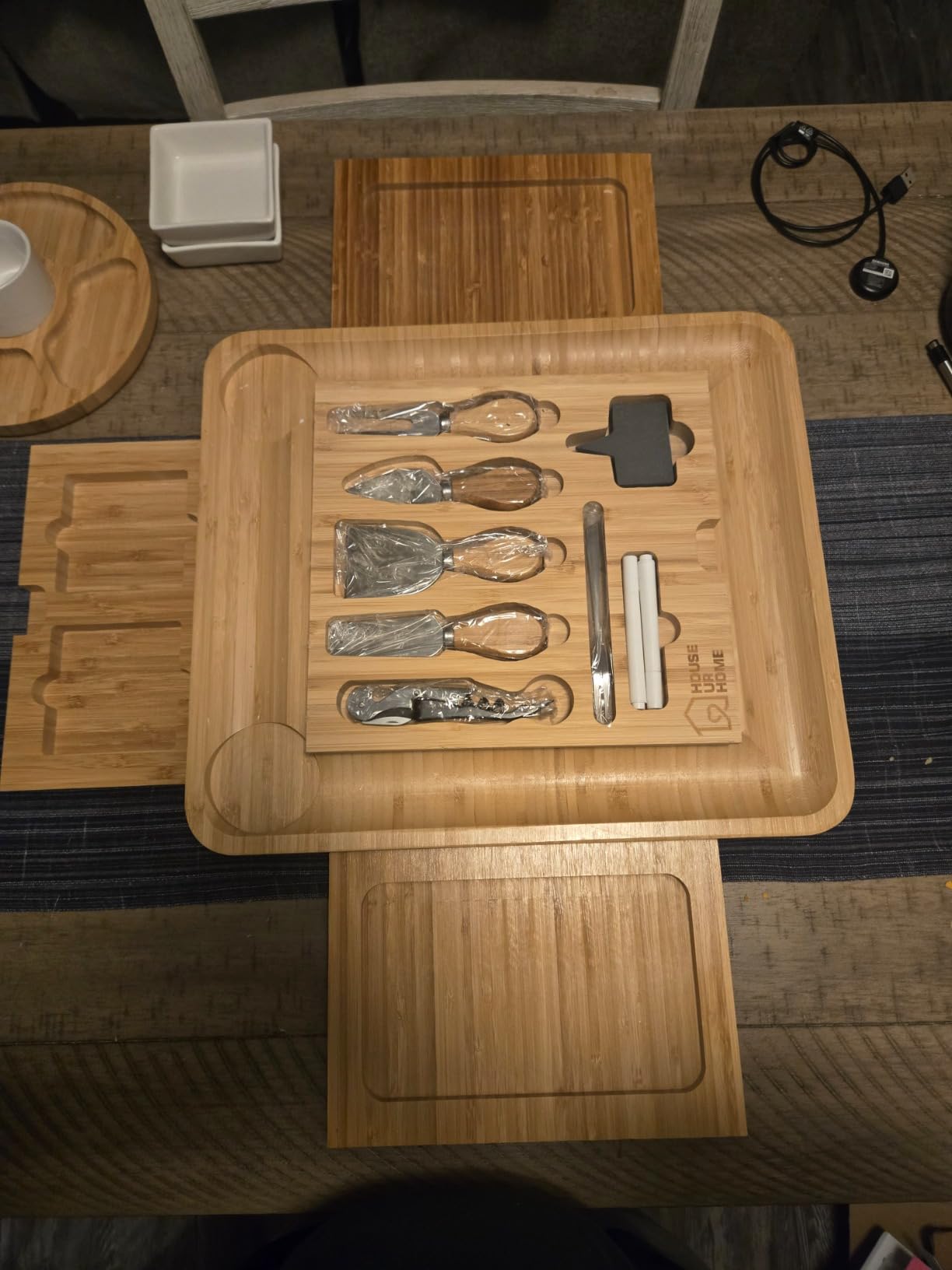 Bamboo Charcuterie Board Set - Large Cheese Platter with Knives & Bowls - Valentine's Day Gift for Her, Mom or Girlfriend - Great Wedding, Housewarming & Birthday Gift Idea - Customer Photo 2