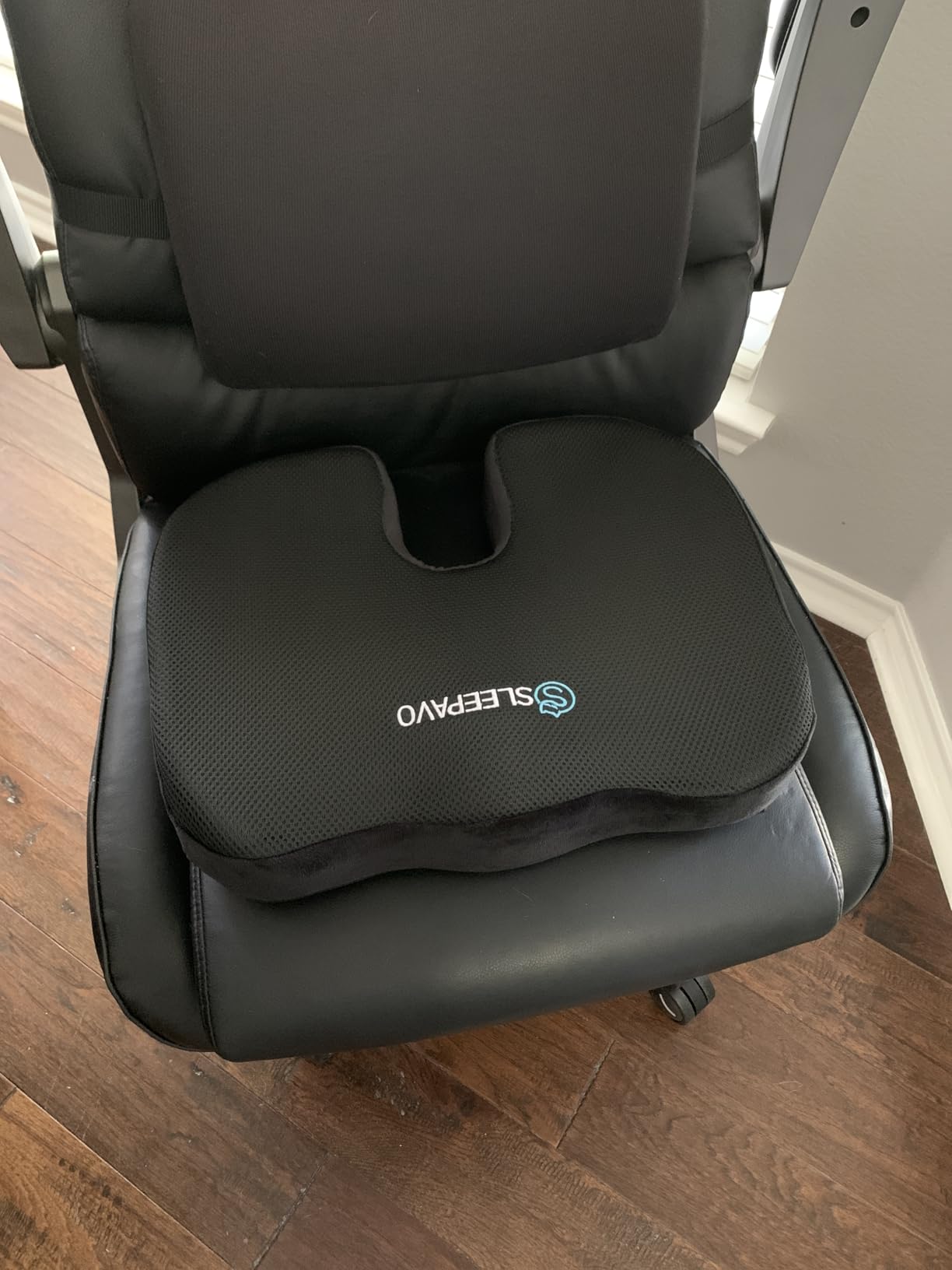 Sleepavo Office Chair Cushion - Seat Cushion for Tailbone Pain Relief - Butt Pillow for Coccyx, Sciatica, and Lower Back Pain - Orthopedic Chair Pad for Lumbar Support in Office Desk, Car, Airplane customer photo 2
