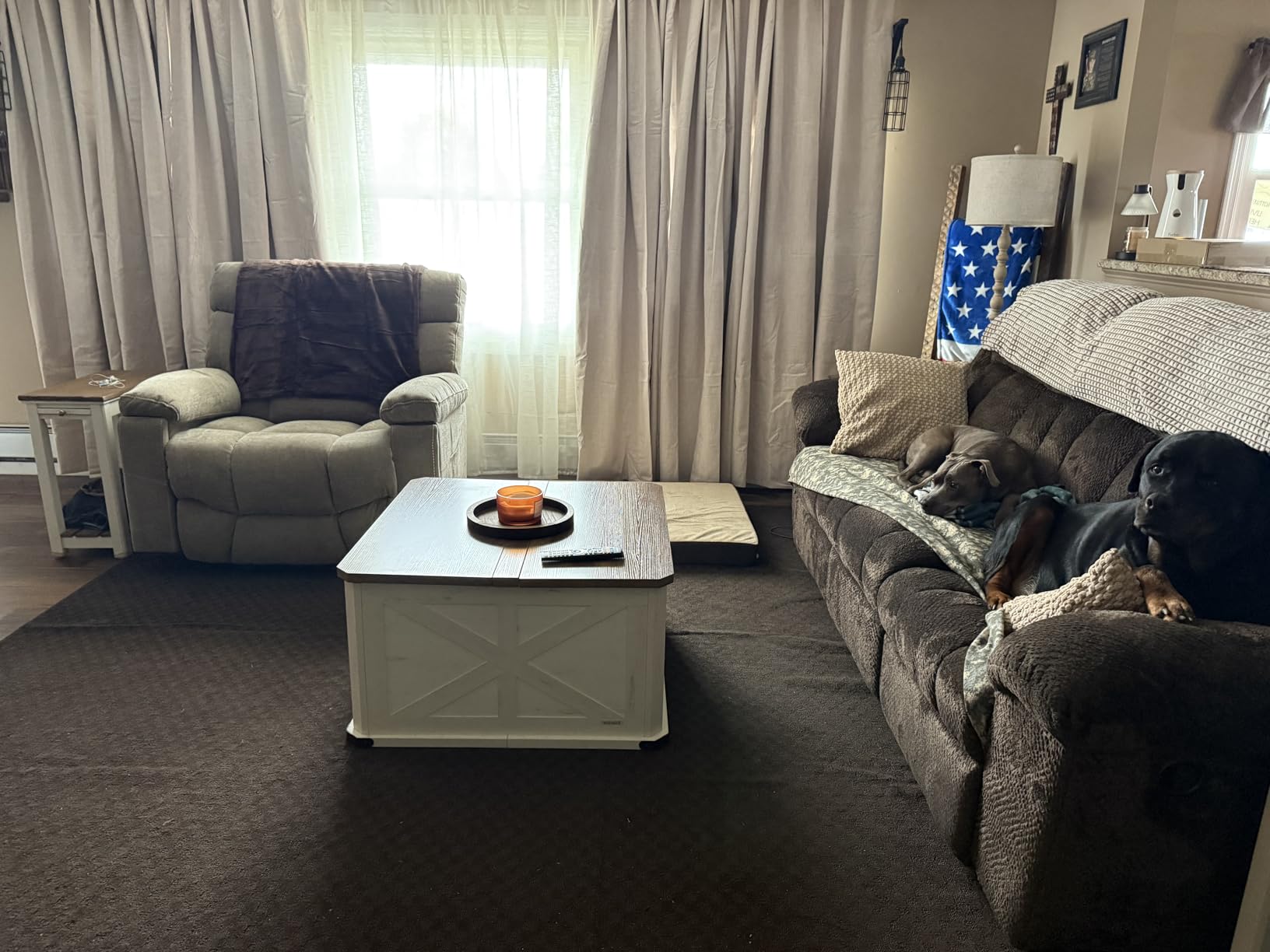 H.VERSAILTEX Linen 100% Blackout Curtains for Bedroom Full Light Blocking Curtains, Textured Window Curtain for Living Room 84 inch Grommet, Energy Efficient Curtains White Liner(2 Panels, Natural) customer photo 1