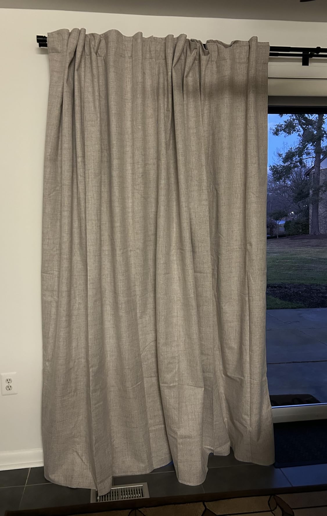 H.VERSAILTEX Linen 100% Blackout Curtains for Bedroom Full Light Blocking Curtains, Textured Window Curtain for Living Room 84 inch Grommet, Energy Efficient Curtains White Liner(2 Panels, Natural) customer photo 2