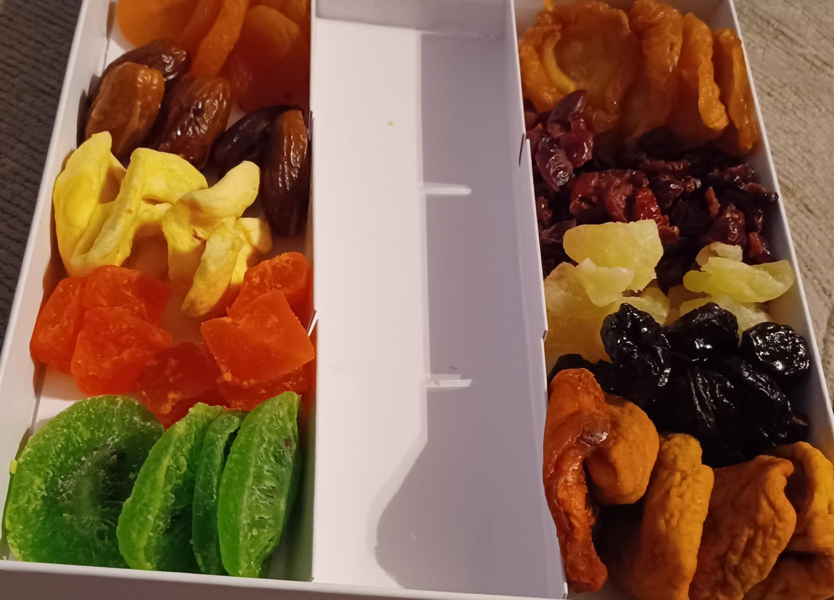 NUT CRAVINGS - Valentines Day Dried Fruit & Mixed Nuts Gift Basket in White Gold Box (12 Assortments) Food Arrangement, Healthy Snack Care Package - Customer Photo 1