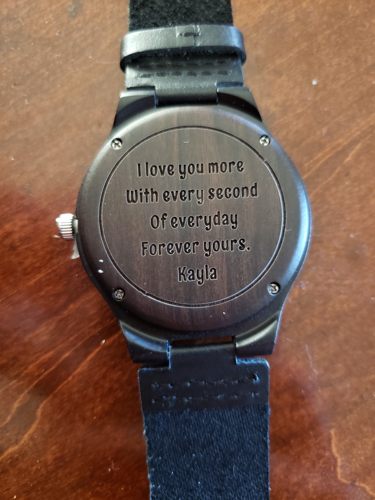 UMIPHIMAT Engraved Wooden Watches for Men - Customized Wood Wrist Watches for Husband Boyfriend Dad Son Customer Review UMIPHIMAT Engraved Wooden Watches for Men - Customized Wood Wrist Watches for Husband Boyfriend Dad Son - Customer Photo 2