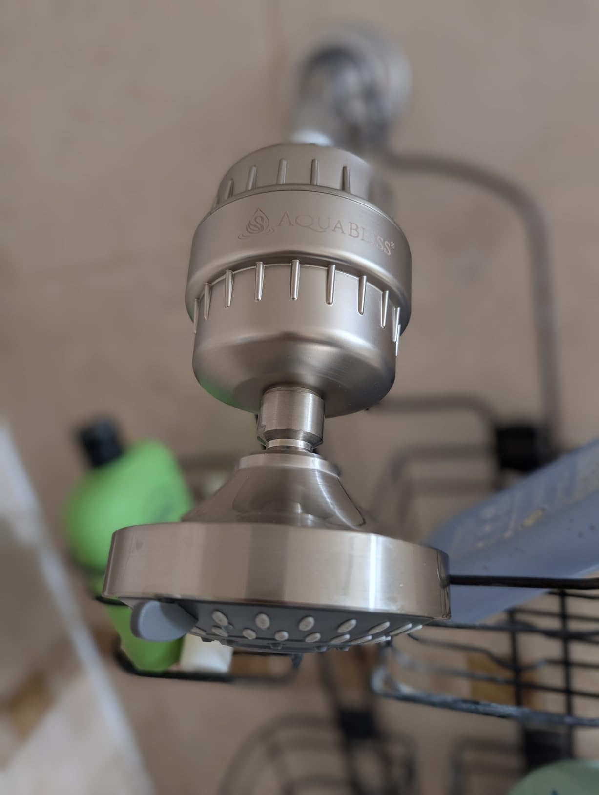 Aisoso Shower Head High Pressure Rain Fixed Showerhead 5-Setting with Adjustable Metal Swivel Ball Joint - Relaxed Shower Experience Even at Low Water Flow & Pressure customer photo 2