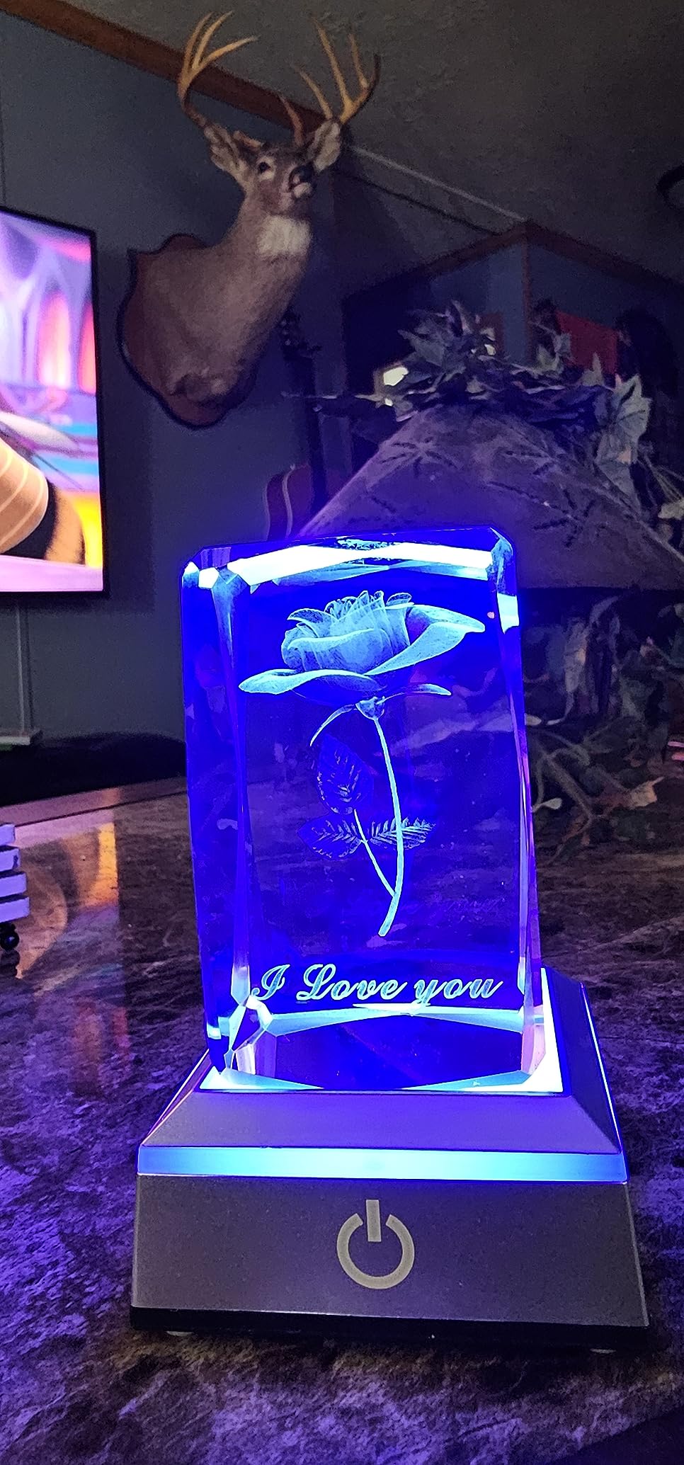 hochance 3D Rose Crystal Night Lamp with Adjustable LED Multicolor Lights for Girlfriend, Wife - Valentine's Day, Anniversary,Birthday Presents, Christmas Gifts for Her - Customer Photo 1