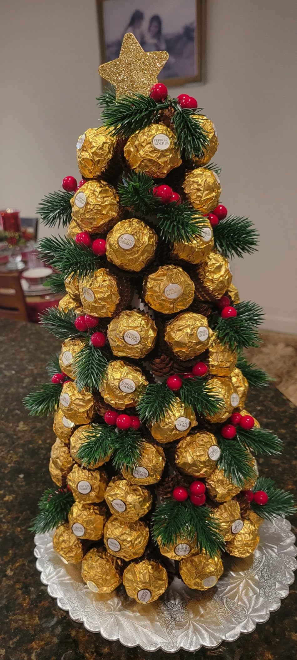 Ferrero Rocher Gourmet Hazelnut Milk Chocolate Valentine's Day Gift Box, 42 Individually Wrapped Chocolates for Gifting, 18.5 oz Customer Review Ferrero Rocher Gourmet Hazelnut Milk Chocolate Valentine's Day Gift Box, 42 Individually Wrapped Chocolates for Gifting, 18.5 oz - Customer Photo 2