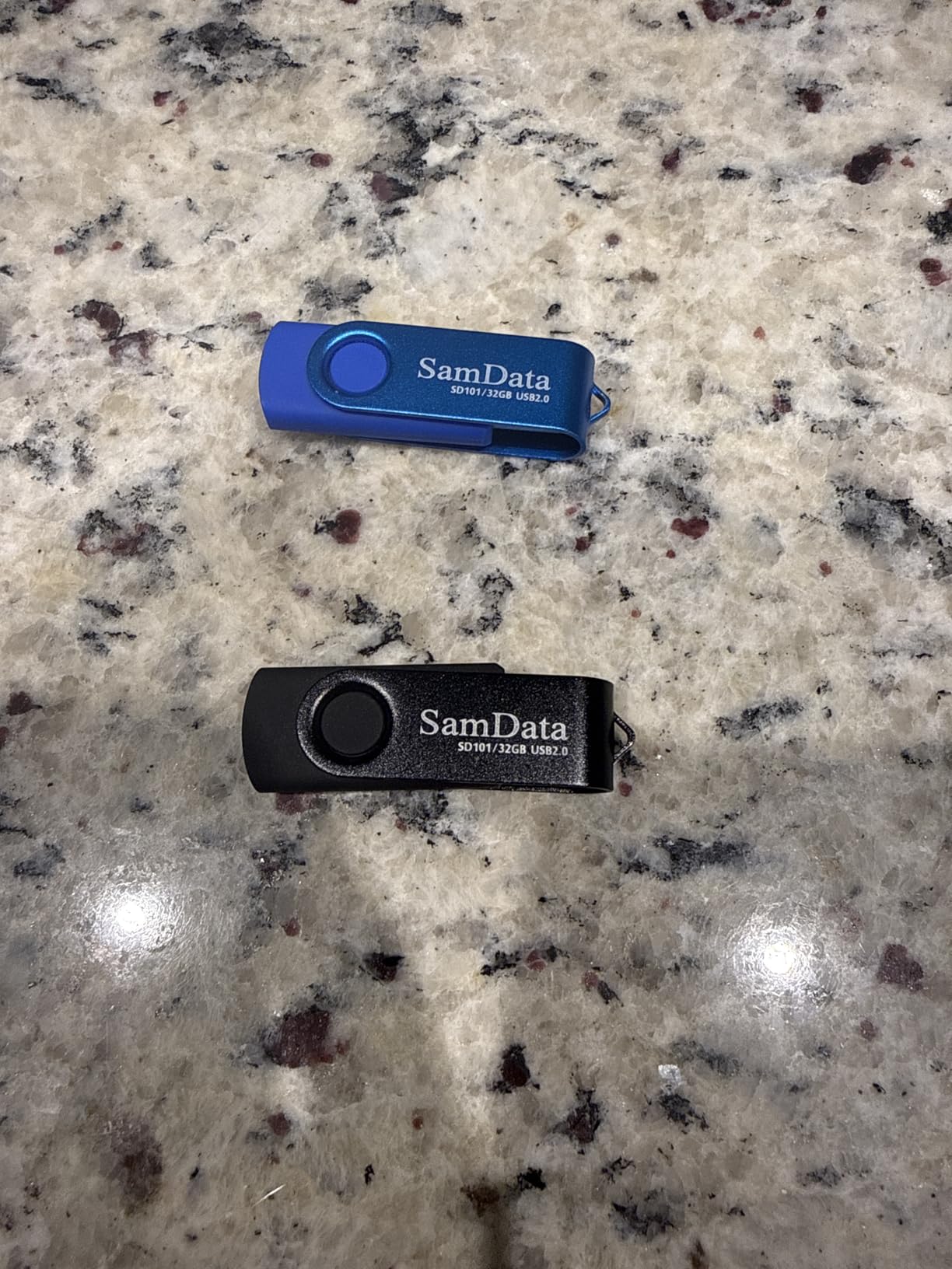 32GB USB Flash Drives 2 Pack 32GB Thumb Drives Memory Stick Jump Drive with LED Light for Storage and Backup (2 Colors: Black Blue) customer photo 1