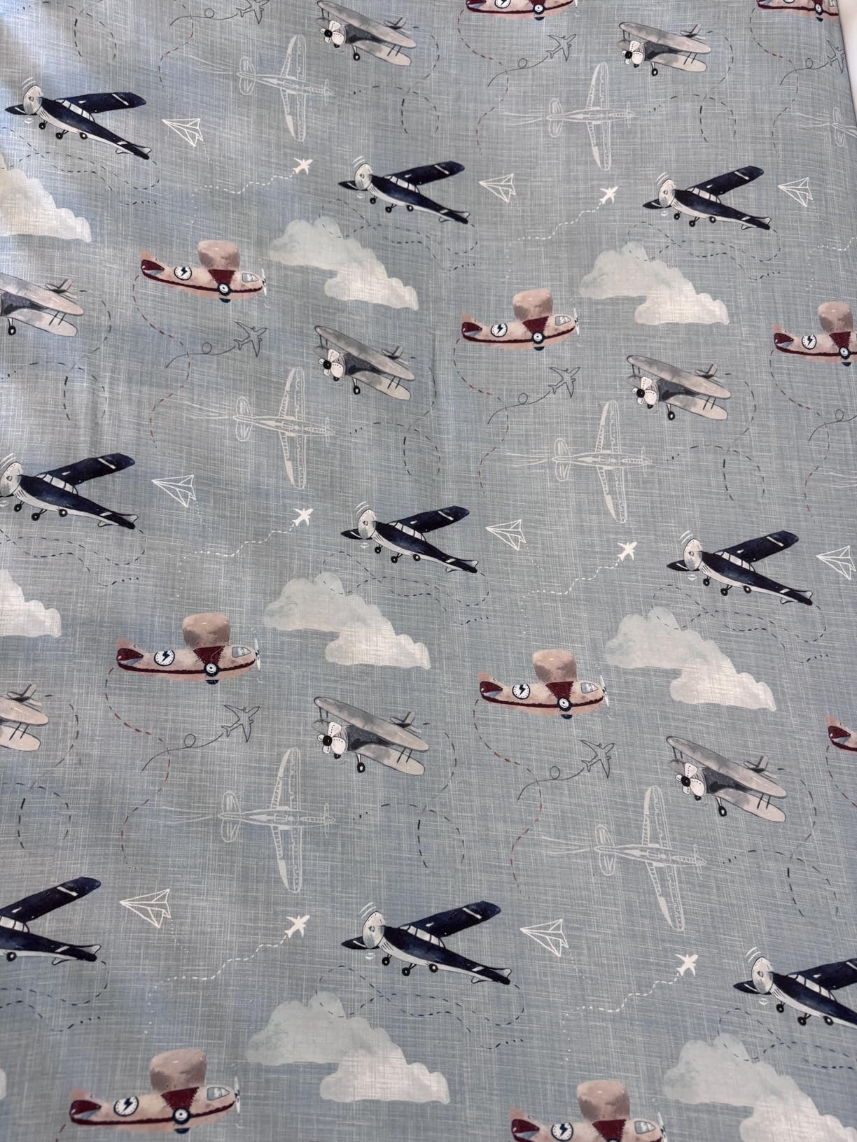 Crib Sheets Neutral - Fitted Baby Crib Sheets Bed for Girl Boy - 2 Pack Standard & Toddler Mattress - Buttery Soft Organic Cotton Blend (Airplanes in The Clouds) customer photo 2