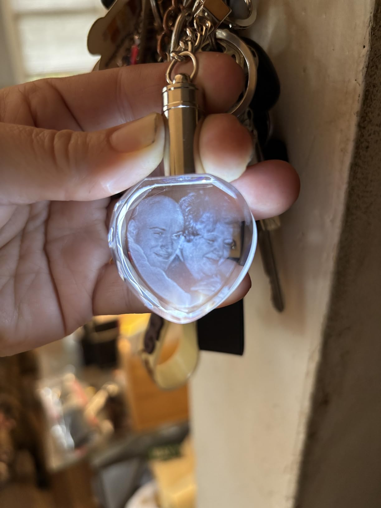 ArtPix 3D Crystal Photo Custom Keychain Picture, Personalized Valentine's Day Gifts for Him, Her - Customer Photo 1