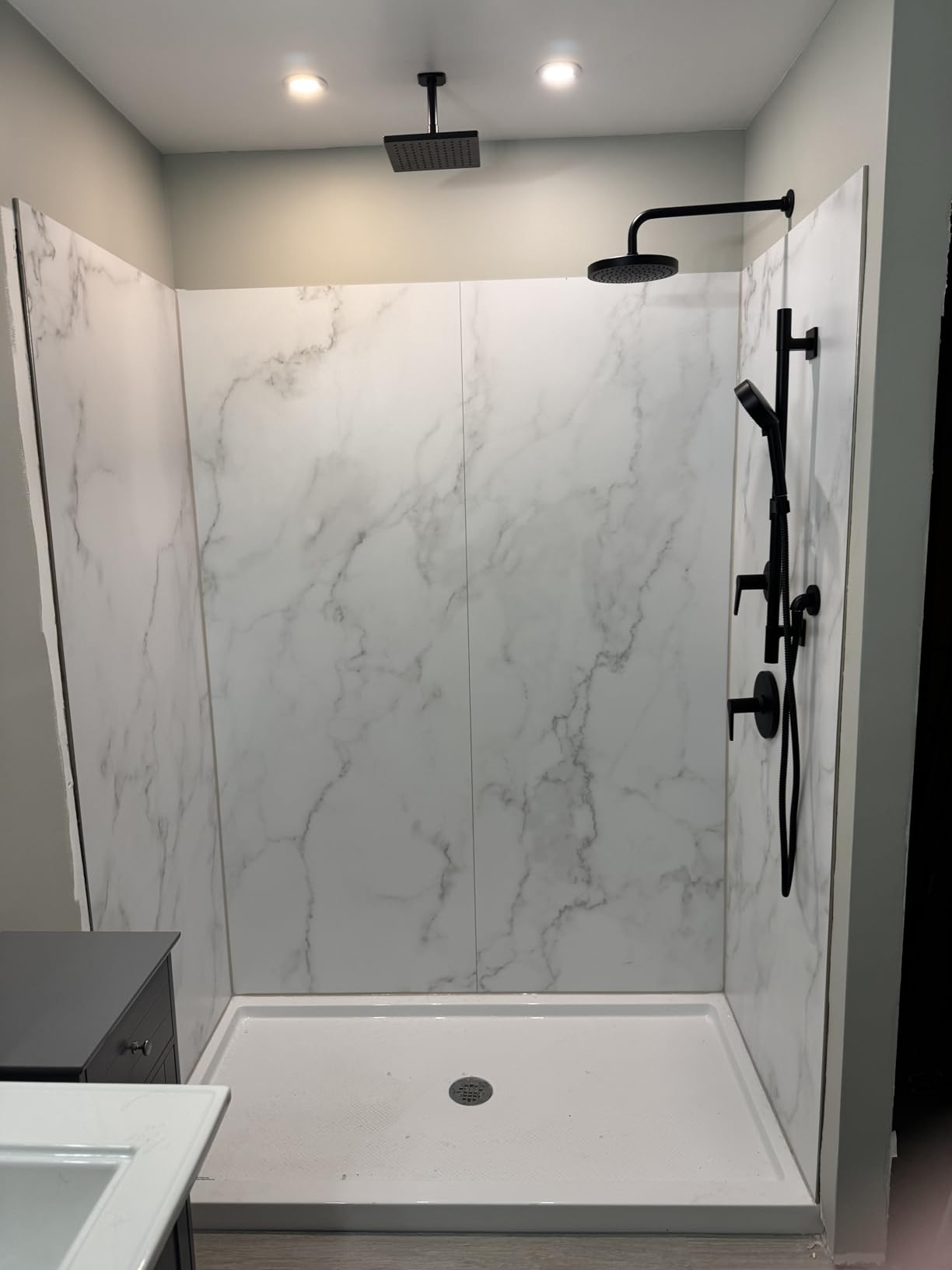 OVE Decors Arroyo Alcove Shower Walls 60 in. x 32 in. 80 in. in Carrara customer photo 2