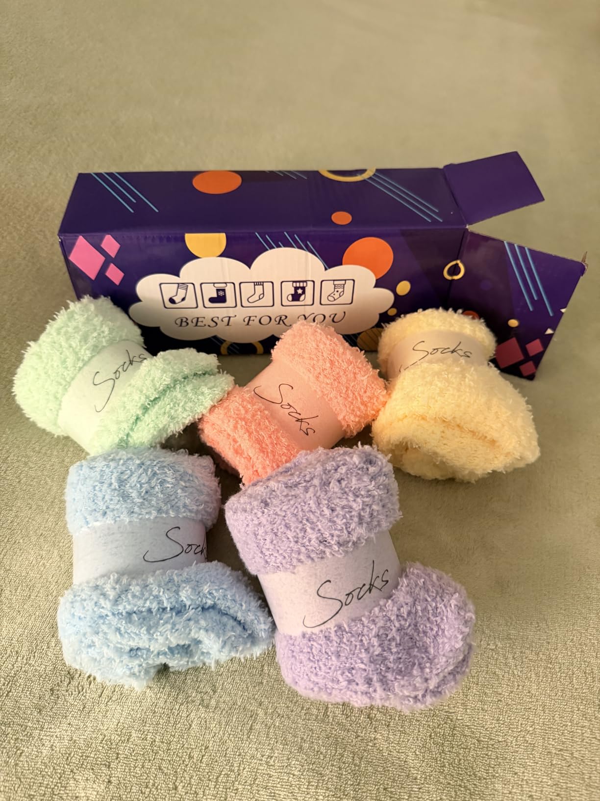 Womens Fuzzy Socks Cozy Fluffy Winter Warm Slipper Socks Microfiber Soft Home Sleeping Socks customer photo 1