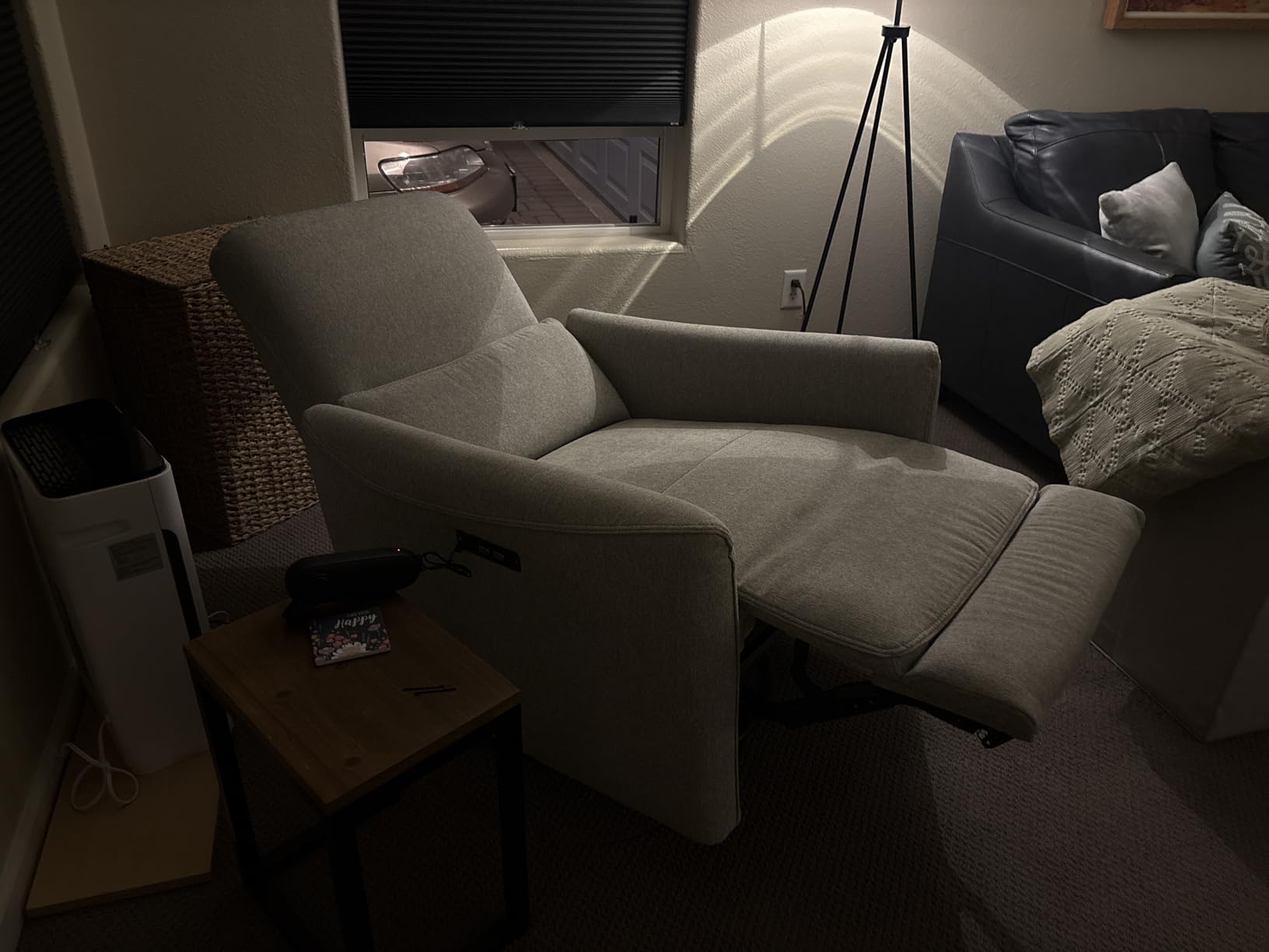 Power Recliner Chair Swivel Glider, FSC Certified Upholstered Faux Leather Living Room Nursery Reclining Sofa Chair with Lumbar Support, Cognac Brown customer photo 2