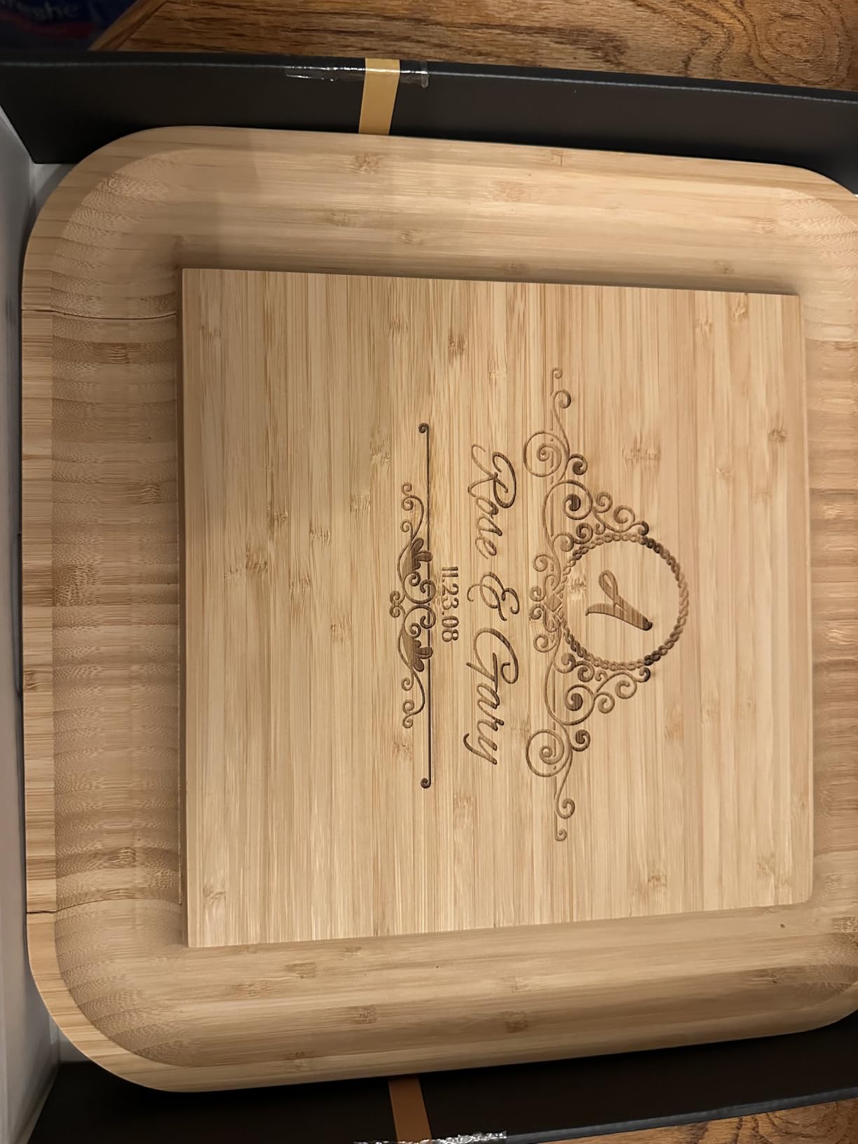 Personalized Charcuterie Boards - Custom Engraved Valentines Day Gifts for Him or Her - Cheese Board, Gift for Wedding, Anniversary, Couple, Housewarming, Birthday, Holiday, Friends, Family, Mom, Dad Customer Review Personalized Charcuterie Boards - Custom Engraved Valentines Day Gifts for Him or Her - Cheese Board, Gift for Wedding, Anniversary, Couple, Housewarming, Birthday, Holiday, Friends, Family, Mom, Dad - Customer Photo 2