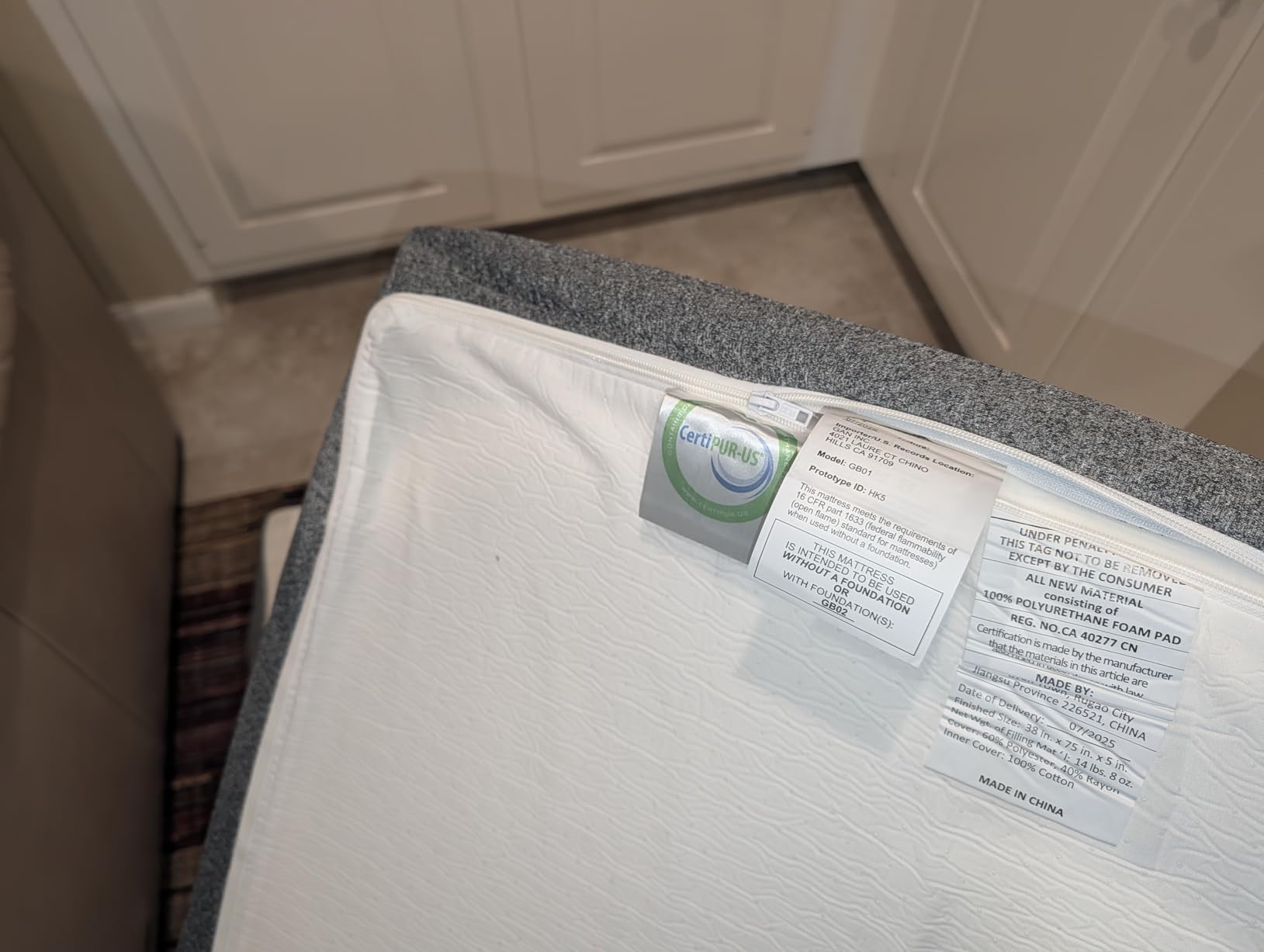 SunsGrove Twin Folding Bed with Mattress, 75