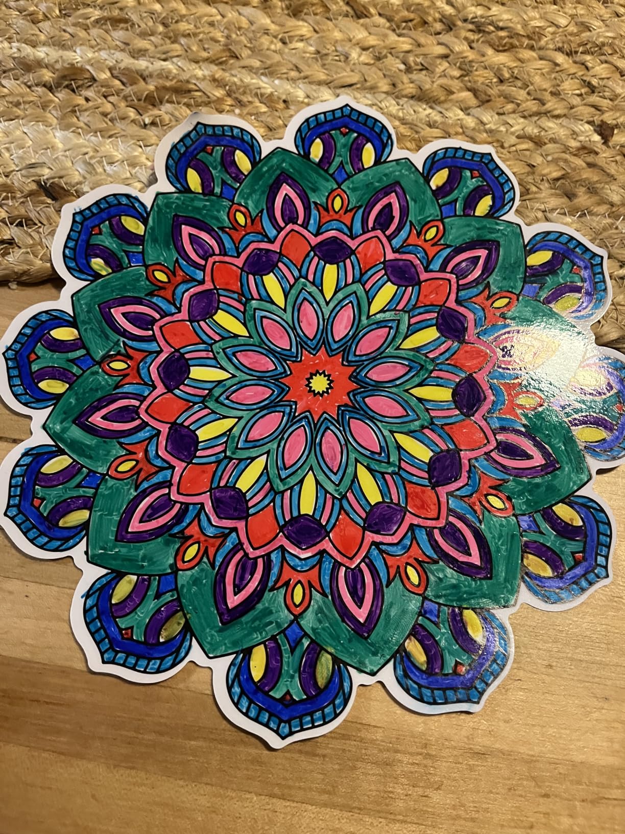 Hula Home Stained Glass Mandala Art Kit - DIY Window Clings with Markers, 10 Suncatchers - Perfect Hobby for Adults, Kids, Teens & Seniors - Ideal Gift for Beginners, Women & Elderly Customer Review Hula Home Stained Glass Mandala Art Kit - DIY Window Clings with Markers, 10 Suncatchers - Perfect Hobby for Adults, Kids, Teens & Seniors - Ideal Gift for Beginners, Women & Elderly - Customer Photo 1