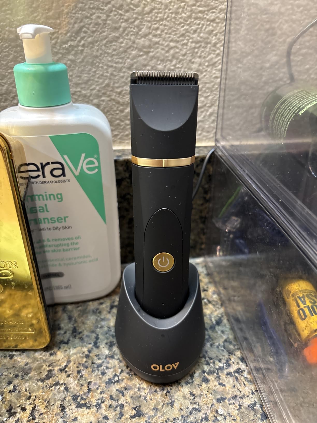 OLOV Electric Body Hair Trimmer - Groin Trimmer for Men - Bikini Trimmer Women - Wet/Dry Shaver Groomer, Replaceable Ceramic Blade Heads, USB Recharge Dock, Waterproof Hygiene Razor,Black customer photo 1