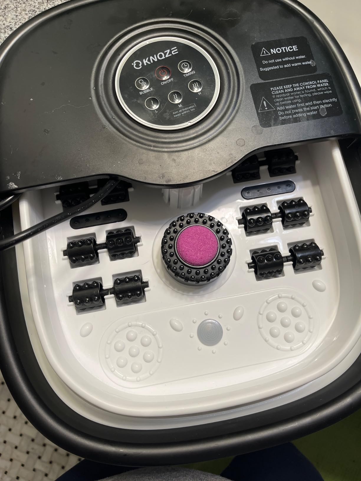KNQZE Collapsible Foot Spa Bath with Heat & Remote Control, Bubble Massage, Temperature Control, Red Light customer photo 1