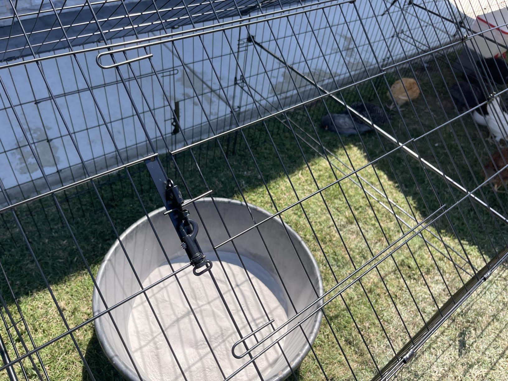 PawGiant Chicken Coop, Chicken Run Pen for Yard with Cover Outdoor Metal Portable Chicken Tractor Cage Enclosure Crate Outside for Small Animals Duck Rabbit Hen 130