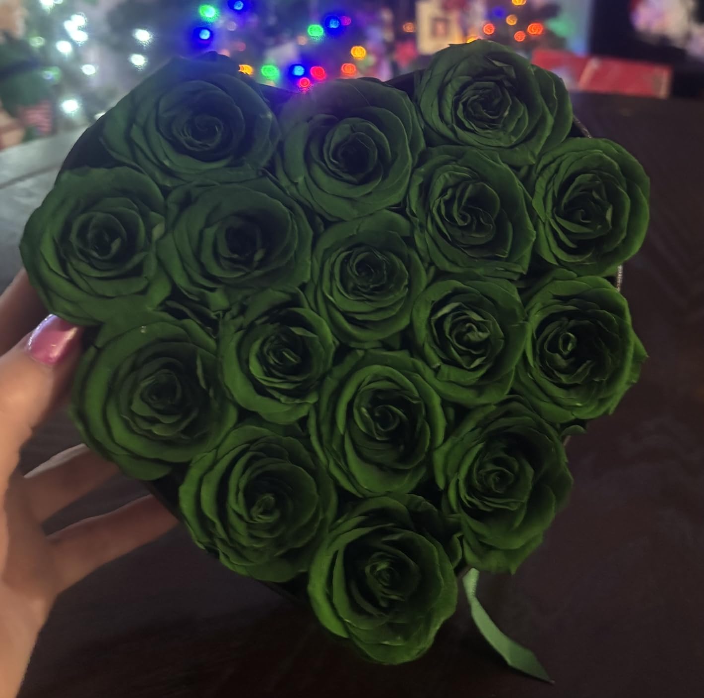 GLAMOUR BOUTIQUE 27 Flower Forever Heart Shape Box, Eternal Preserved Roses Gift for Her, Lasting Flowers, Premium Floral Heart Box for Birthday, Anniversary or Valentine's Day, Red (Color-Treated) Customer Review GLAMOUR BOUTIQUE 27 Flower Forever Heart Shape Box, Eternal Preserved Roses Gift for Her, Lasting Flowers, Premium Floral Heart Box for Birthday, Anniversary or Valentine's Day, Red (Color-Treated) - Customer Photo 1