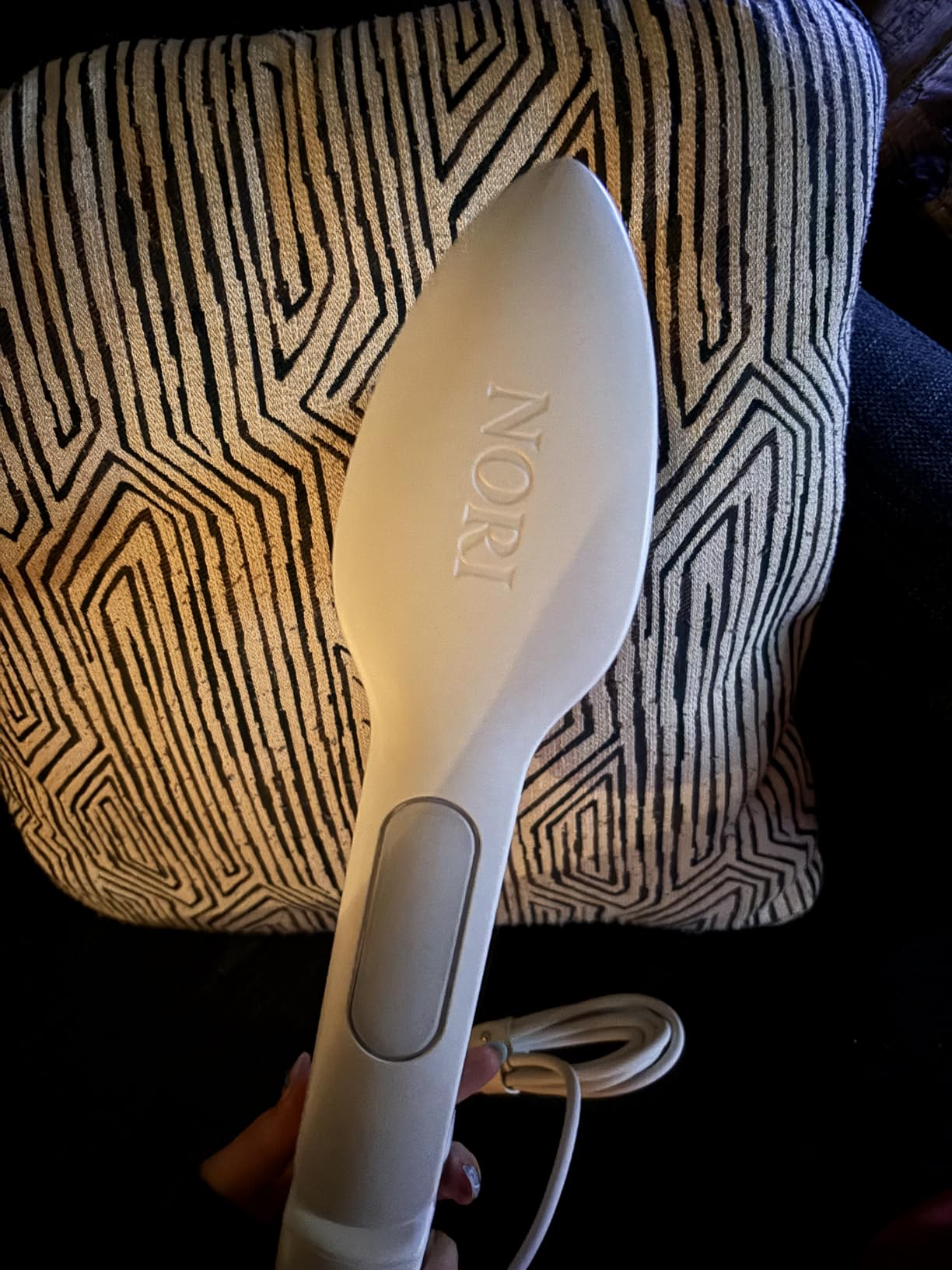 Nori Press Travel Steam Iron - Handheld Iron With Optional Steam Feature - No Ironing Board Required - Easy to Use w/ 6 Fabric Settings - Removes Wrinkles - User Manual Included -White customer photo 1