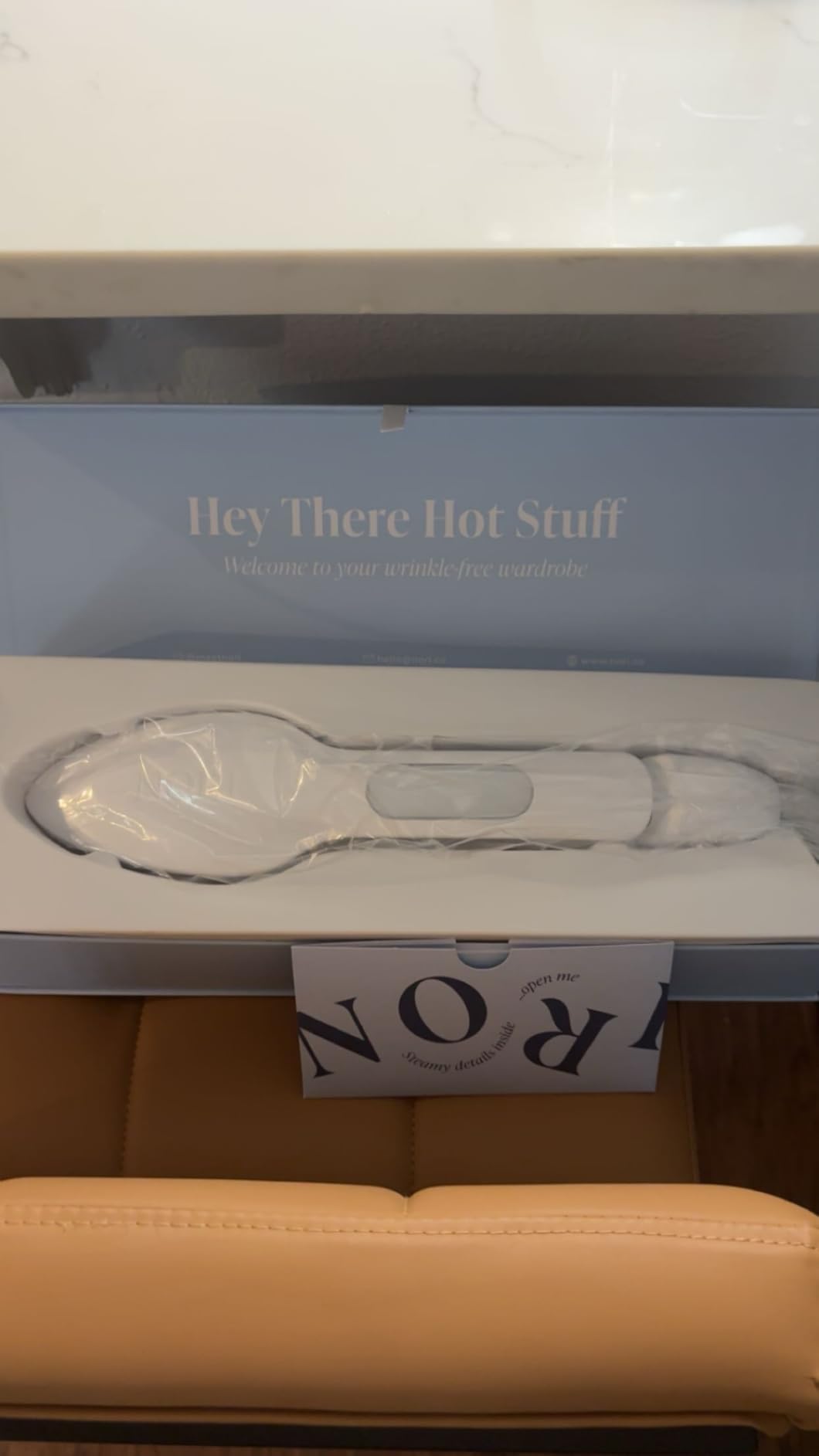 Nori Press Travel Steam Iron - Handheld Iron With Optional Steam Feature - No Ironing Board Required - Easy to Use w/ 6 Fabric Settings - Removes Wrinkles - User Manual Included -White customer photo 2
