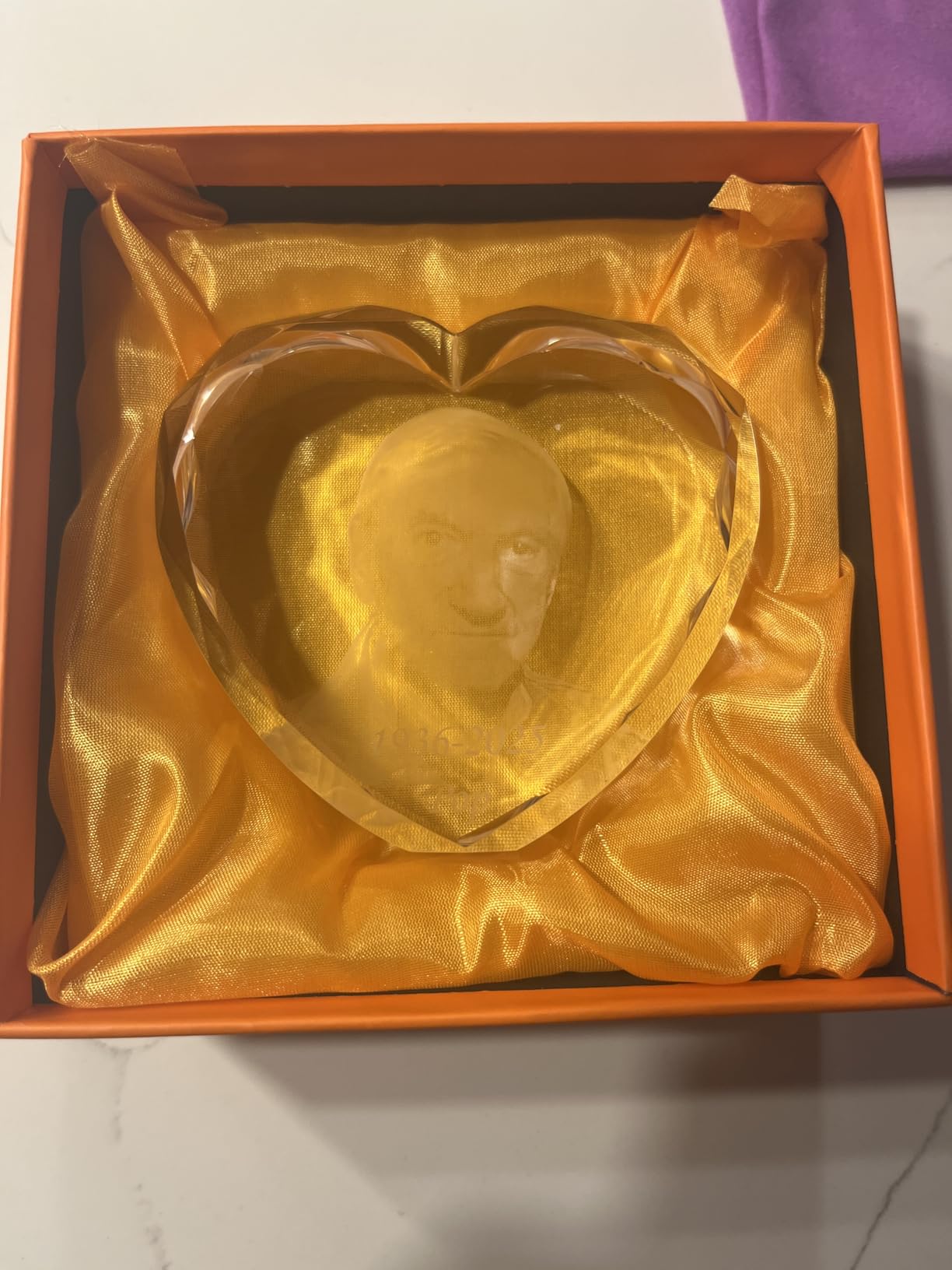 3D Crystal Photo, Valentines Day Personalized Gifts for Her, Women, Mom, Girlfriend, Custom Laser Engraved Glass Picture, Customized Anniversary Memorial Couple Gifts, Heart S Customer Review 3D Crystal Photo, Valentines Day Personalized Gifts for Her, Women, Mom, Girlfriend, Custom Laser Engraved Glass Picture, Customized Anniversary Memorial Couple Gifts, Heart S - Customer Photo 2