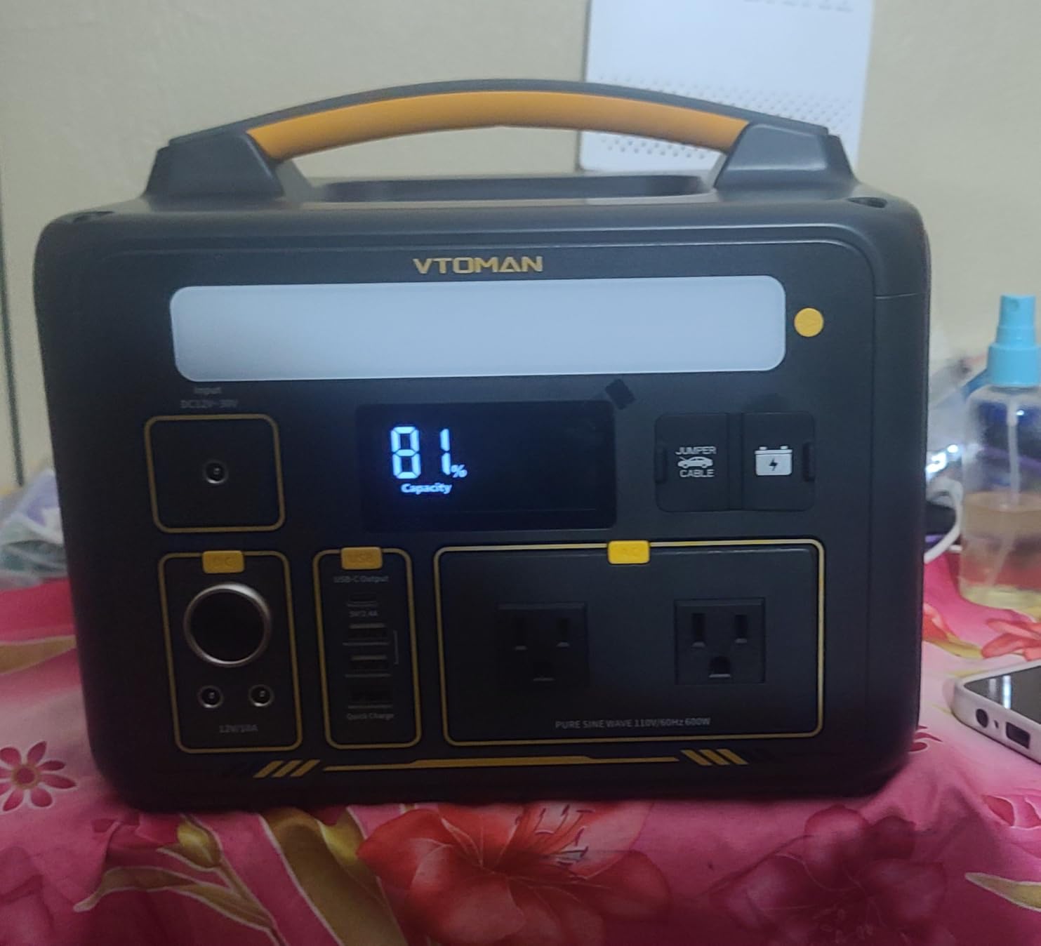 VTOMAN Jump 600X Portable Power Station with 110W Solar Panel, 600W/299Wh LiFePO4 Battery Solar Generator, 1200W AC Outlet, PD 60W USB-C, 3x Regulated 12V/10A DC for RV, Outdoor Camping, Home Backup customer photo 2