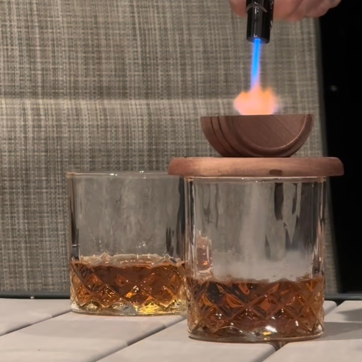Whiskey Smoker Kit with Torch - 6 Flavors Wood Chips, 2 Glasses, 2 Ice Ball Molds - Cocktail Smoker Infuser Kit, Old Fashioned Drink Smoker Kit, Birthday Bourbon Whiskey Gifts for Men,Dad(NO Butane) Customer Review Whiskey Smoker Kit with Torch - 6 Flavors Wood Chips, 2 Glasses, 2 Ice Ball Molds - Cocktail Smoker Infuser Kit, Old Fashioned Drink Smoker Kit, Birthday Bourbon Whiskey Gifts for Men,Dad(NO Butane) - Customer Photo 2