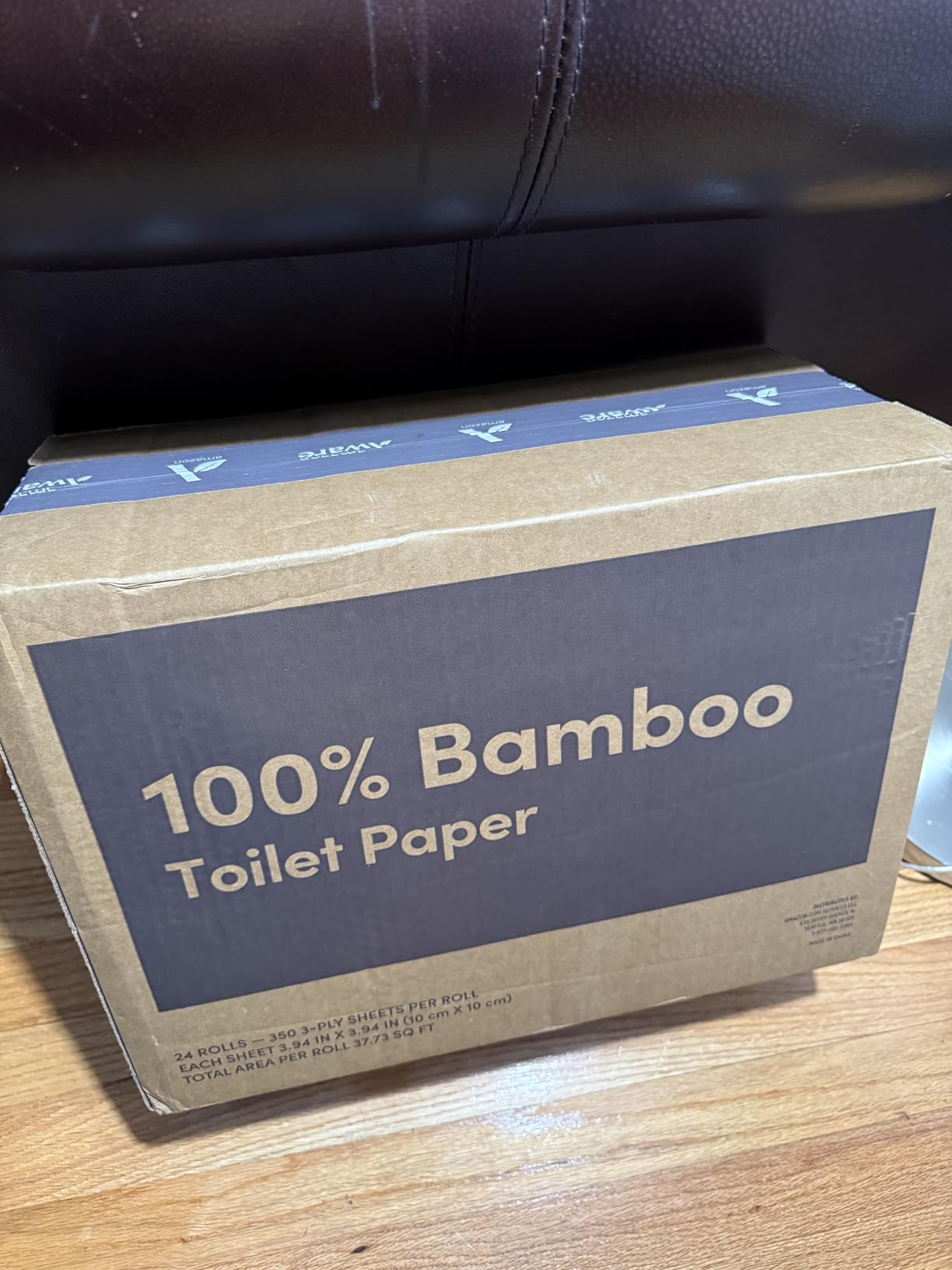 Amazon Aware Bamboo 3-Ply Toilet Paper, Unscented, 24 Rolls, FSC Certified, 350 Sheets, 8400 Count, Pack of 24, Plastic-Free customer photo 2