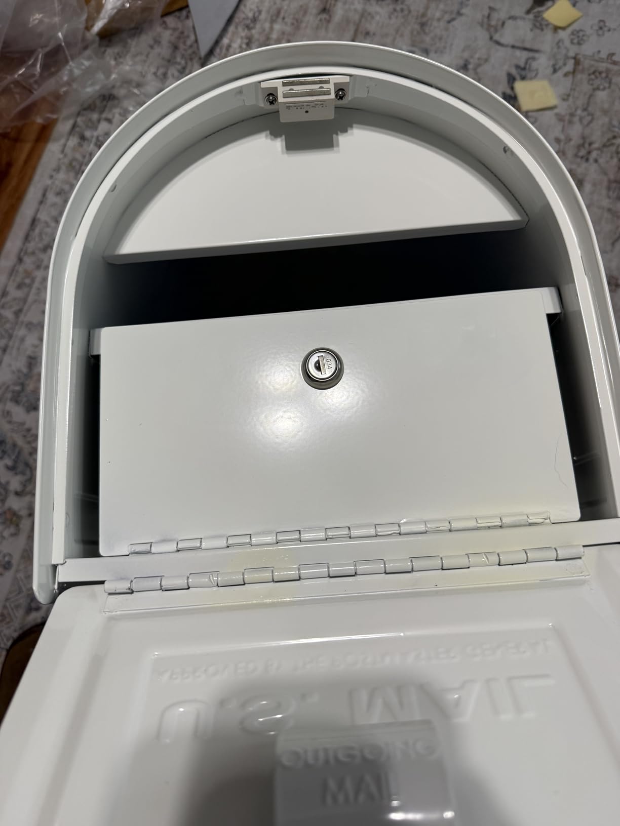 Architectural Mailboxes Reliant Secure Locking USPS Approved Heavy Duty Steel Metal Post Mounted Mail Box for Outside, White, Large customer photo 2