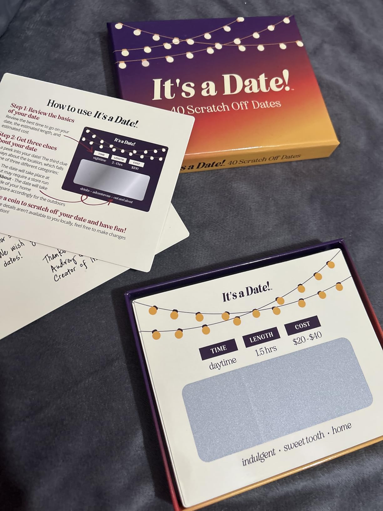 It's a Date!, 40 Fun and Romantic Scratch Off Date Night Ideas for Him, Her, Girlfriend, Boyfriend, Wife, Husband & Couples, Valentine's Gift for Men and Women Customer Review It's a Date!, 40 Fun and Romantic Scratch Off Date Night Ideas for Him, Her, Girlfriend, Boyfriend, Wife, Husband & Couples, Valentine's Gift for Men and Women - Customer Photo 2