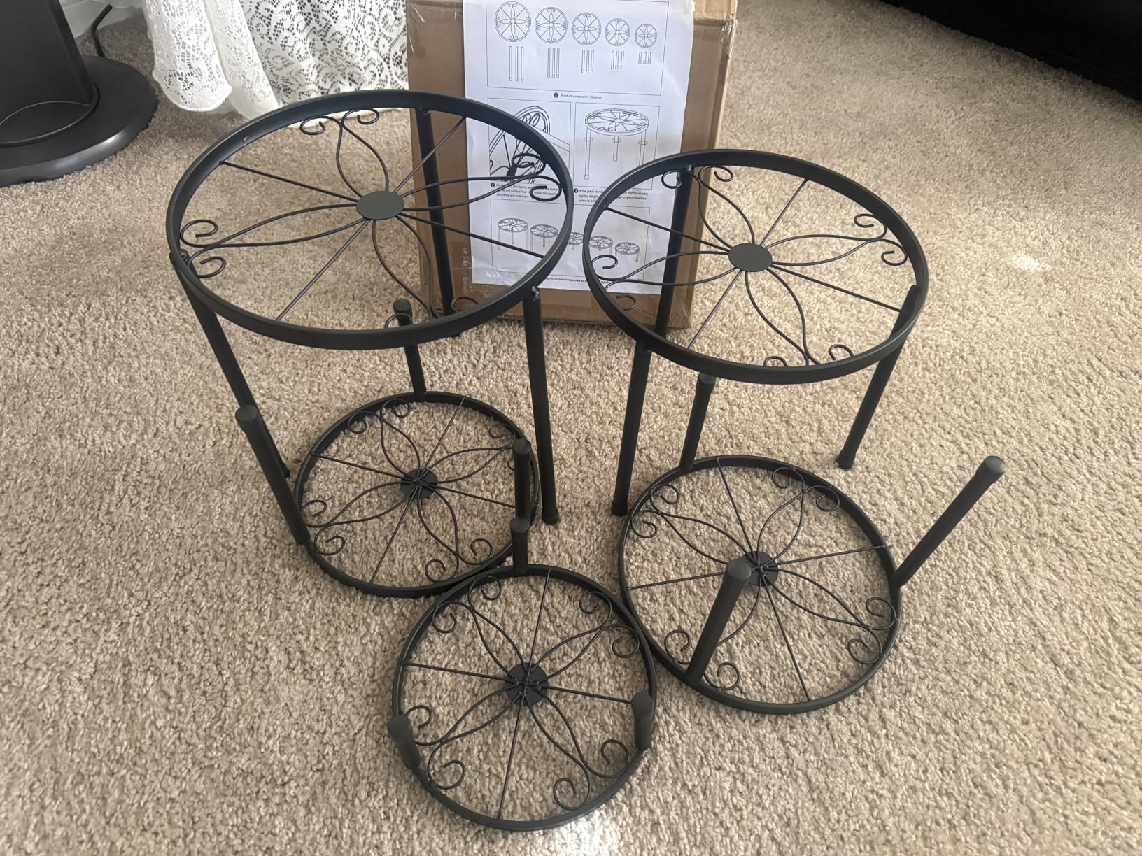 Linpla 5-Pack Decent Metal Plant Stands, Heavy Duty Flower Pot Stands for Multiple Plant, Anti-Rust Iron Plant Pot Shelf, Decoration Racks for Home Indoor and Outdoor (5 Pack Black) customer photo 1