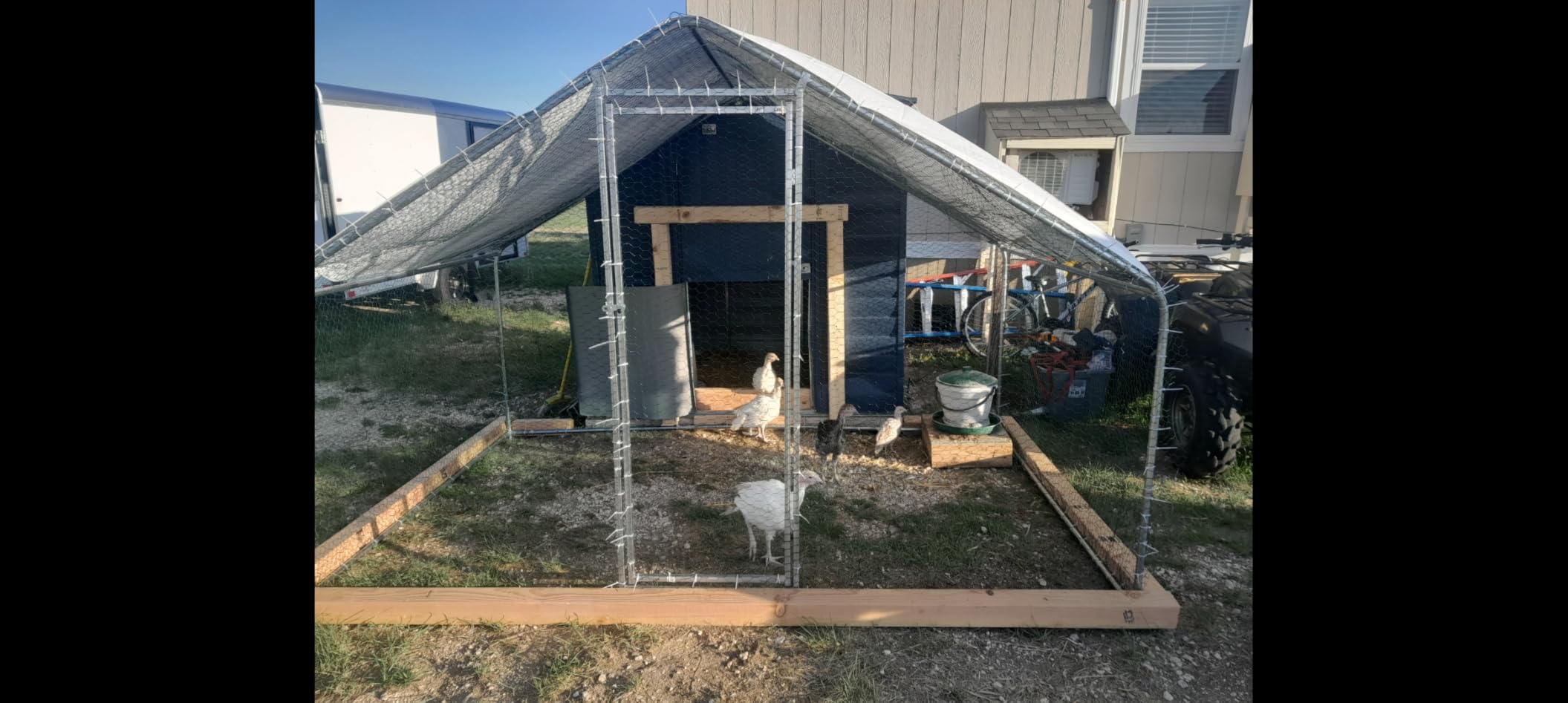 Chicken Coop 9.8x6.5x6.5ft Large Metal Chicken Run for 6/10 Chickens Poultry Cage with Waterproof Cover for Duck Walk-in Chicken Pen for Yard customer photo 1