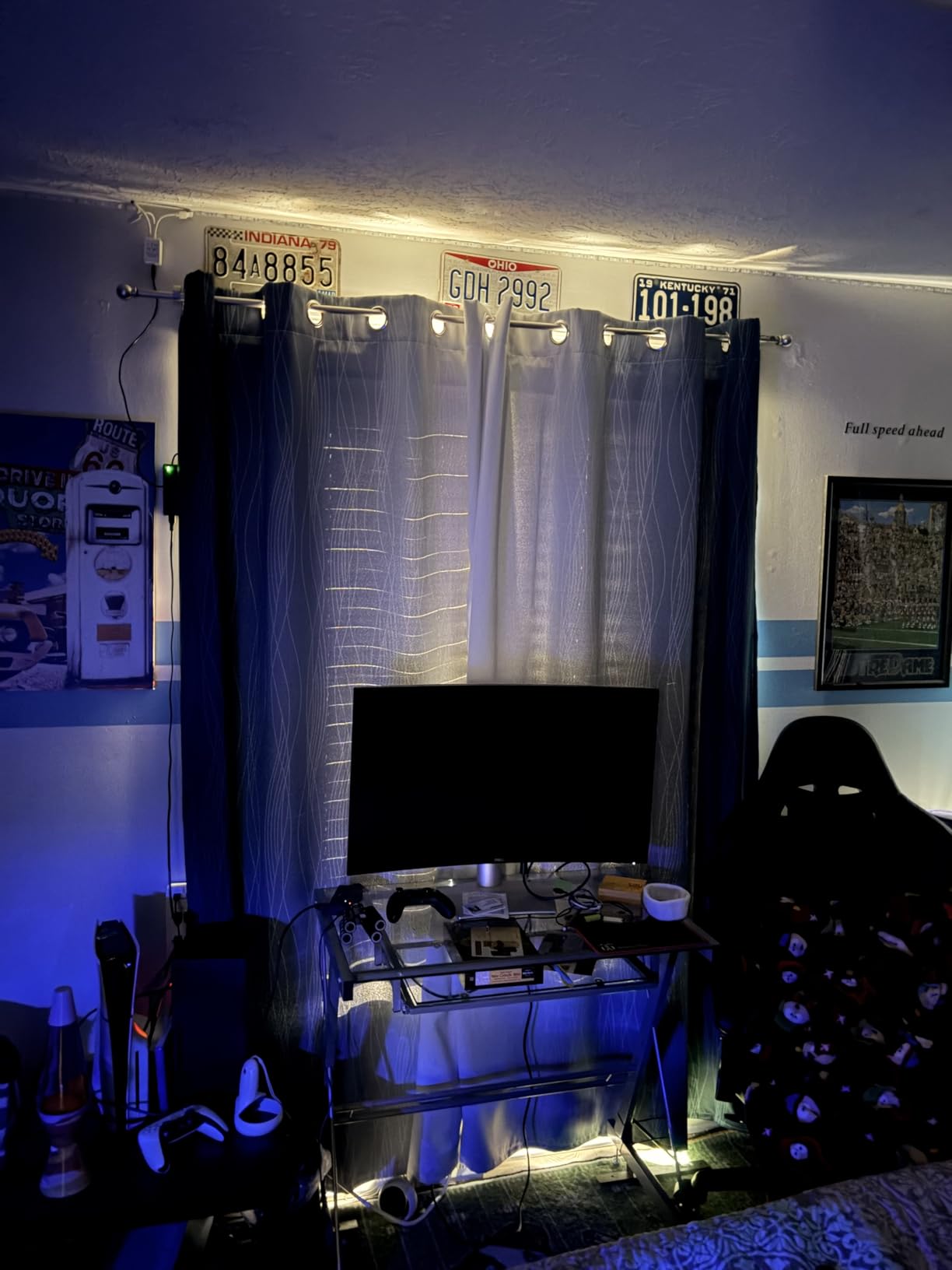 Estelar Textiler Navy Blue and Greyish White Blackout Curtains for Bedroom 84 Inches Long, Full Room Darkening Grommet Curtains for Living Room,Thermal Insulated Ombre Drapes,52Wx84L,2 Panels customer photo 2