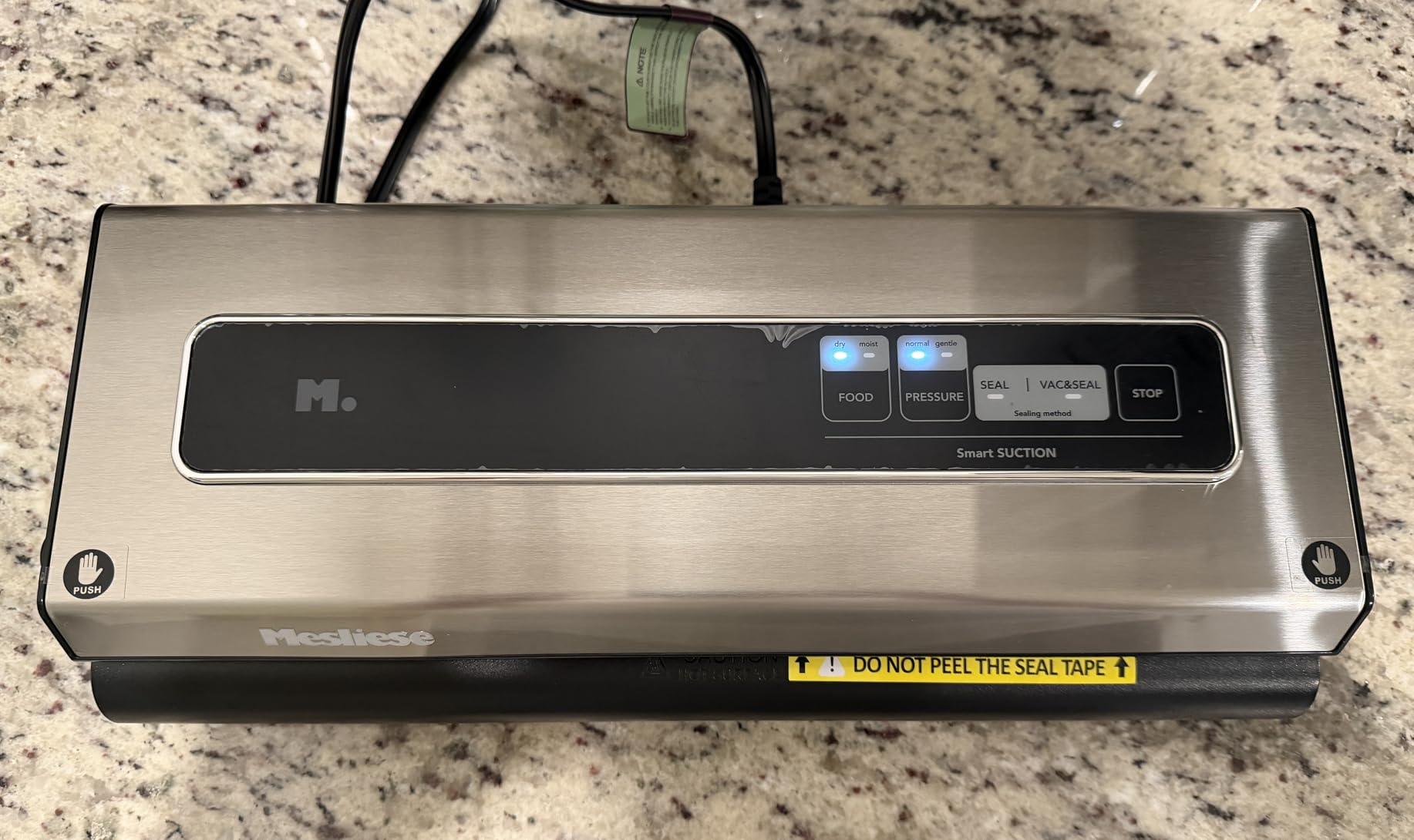 Mesliese Vacuum Sealer Machine Powerful 90Kpa Precision 6-in-1 Compact Food Preservation System with Cutter, 2 Bag Rolls & 5 Pre-cut Bags, Widened 12mm Sealing Strip, Dry&Moist Modes (Silver) customer photo 2